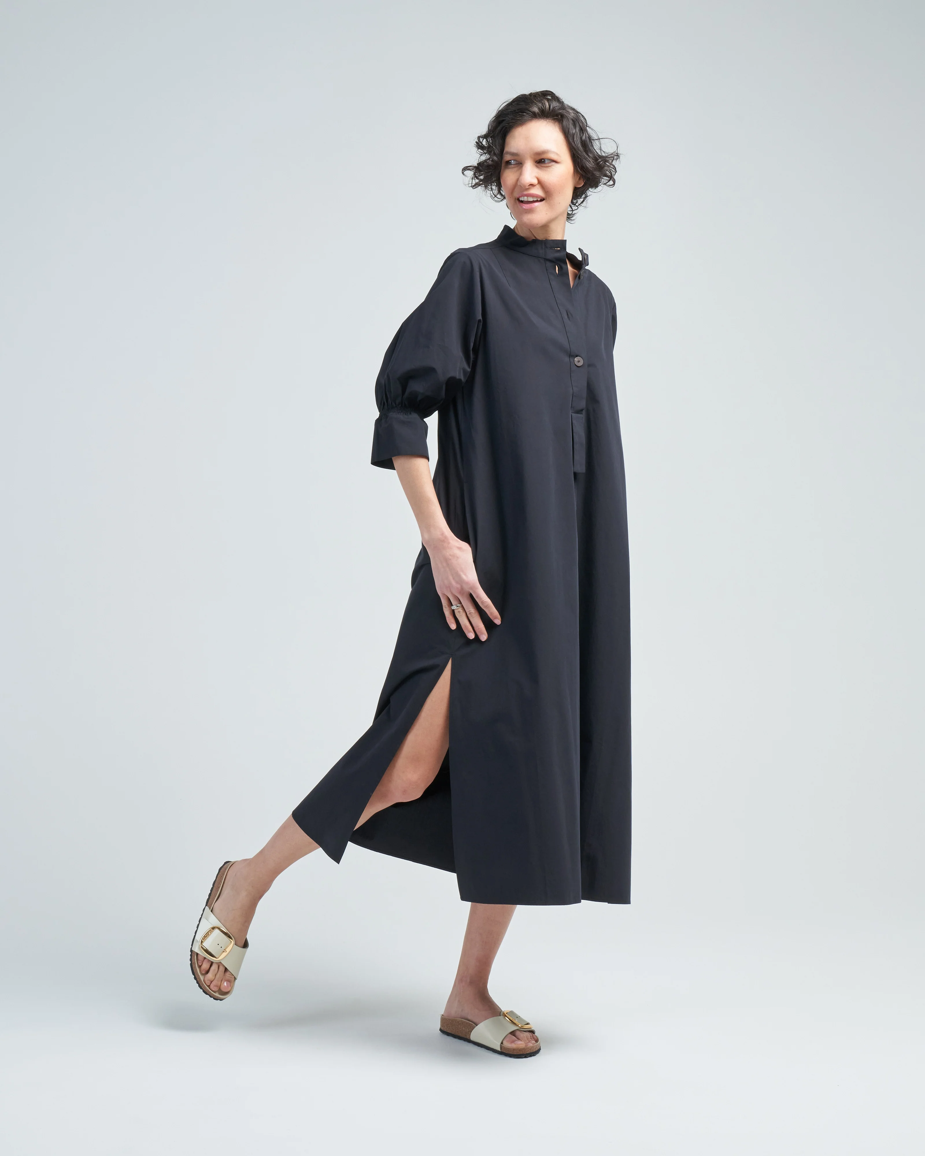 shirt dress with ruched cuff - Image 3