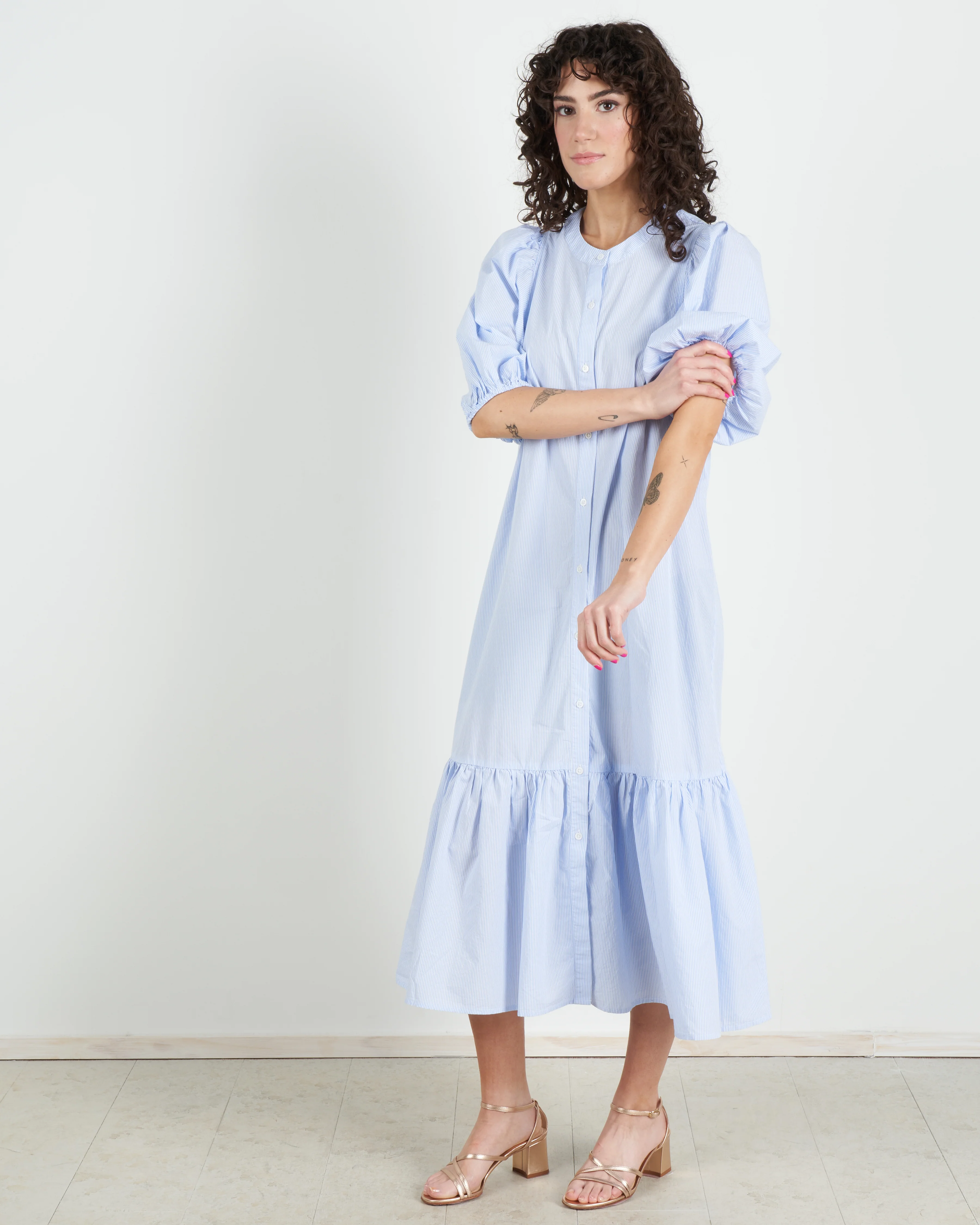 floria dress - sky blue stripe - Image 2