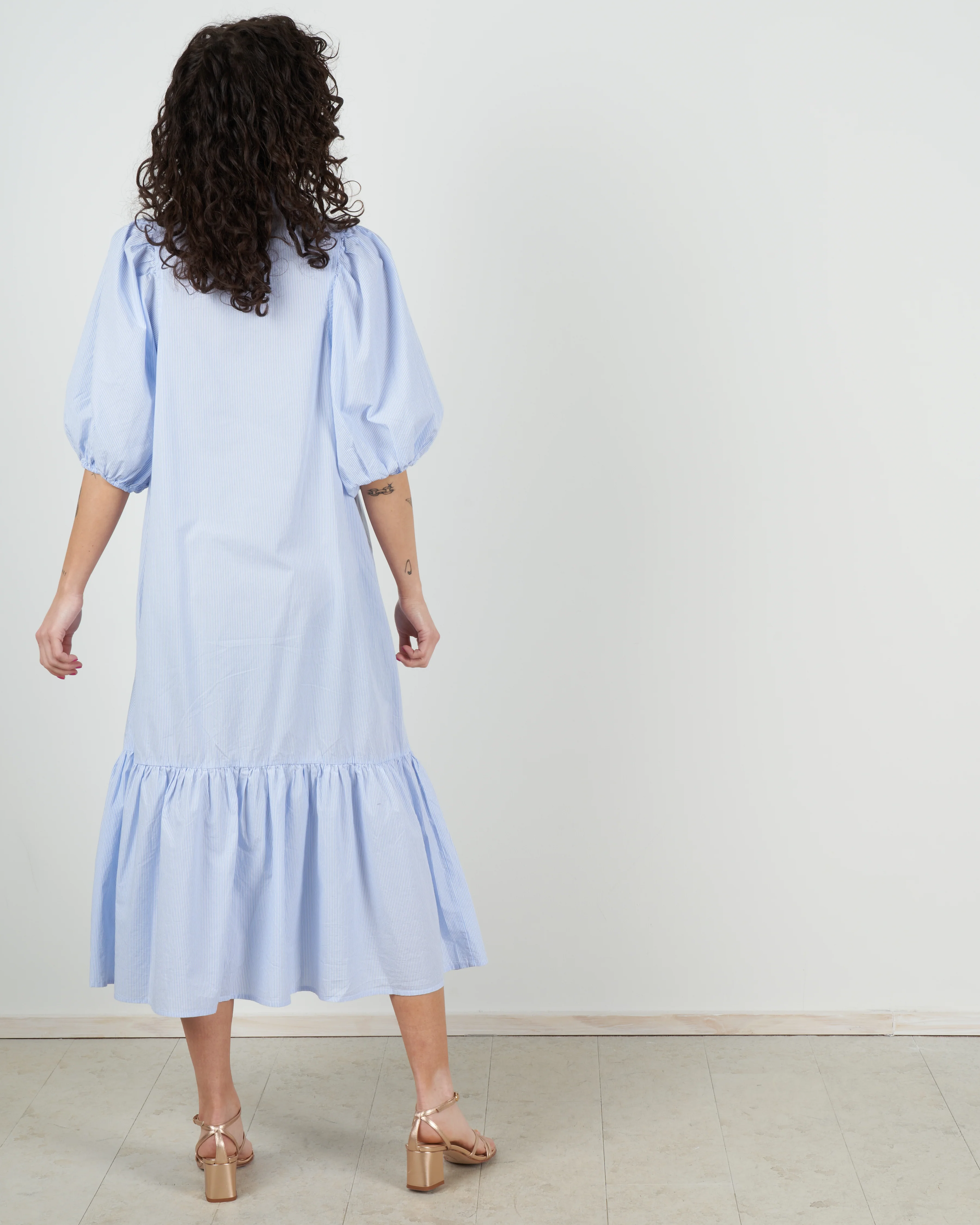 floria dress - sky blue stripe - Image 3