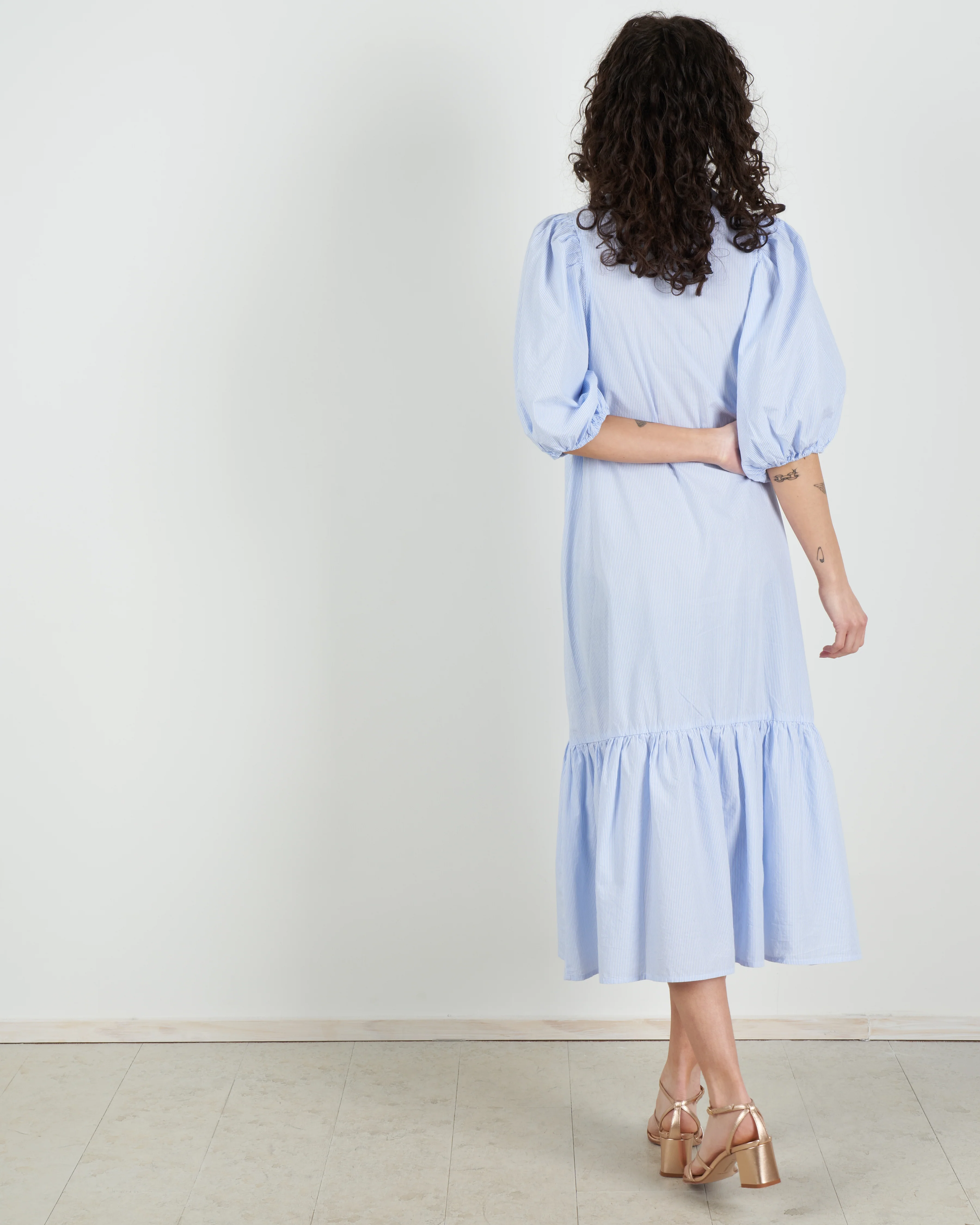 floria dress - sky blue stripe - Image 4