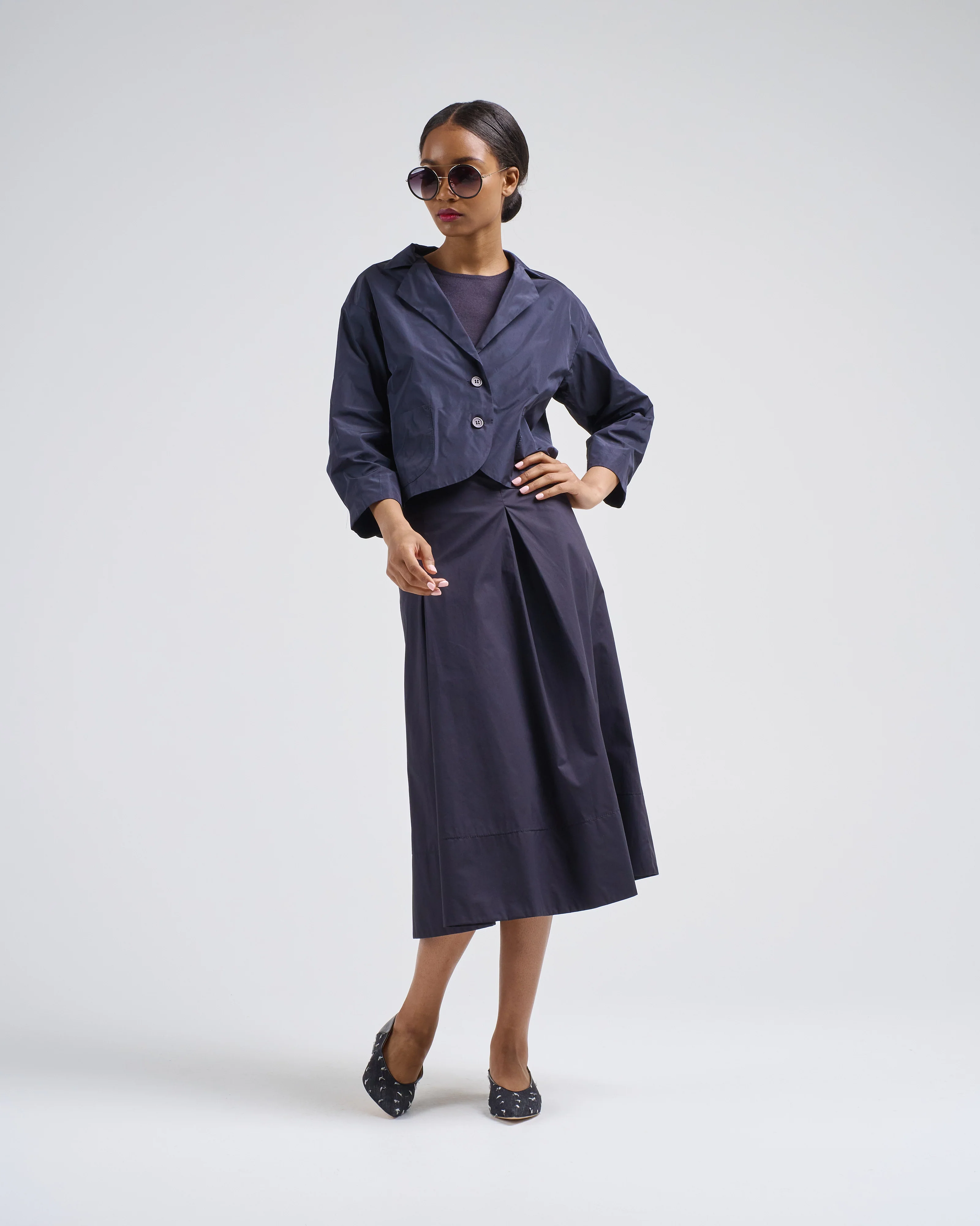 cropped taffeta jacket - Image 2