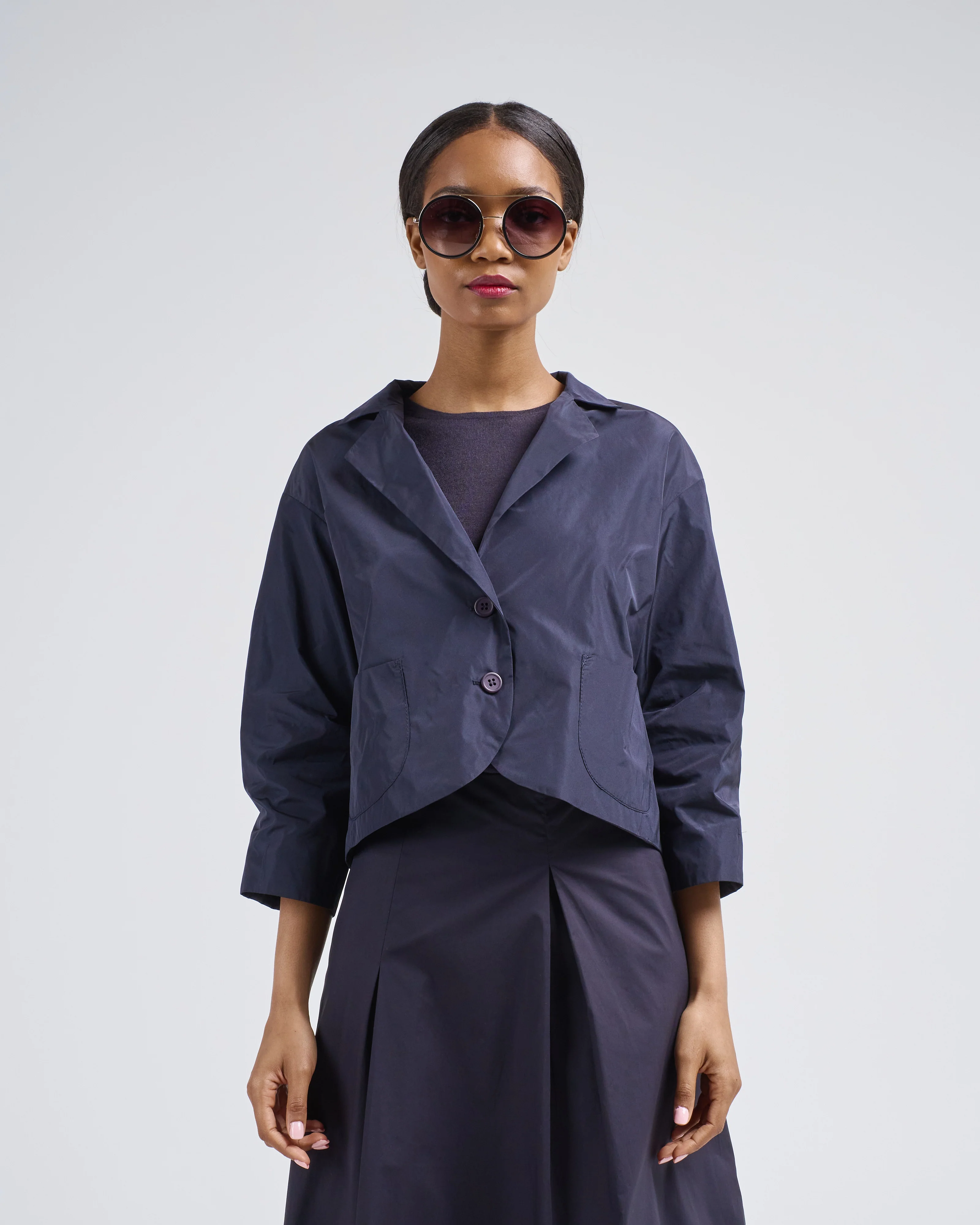 cropped taffeta jacket - Image 3