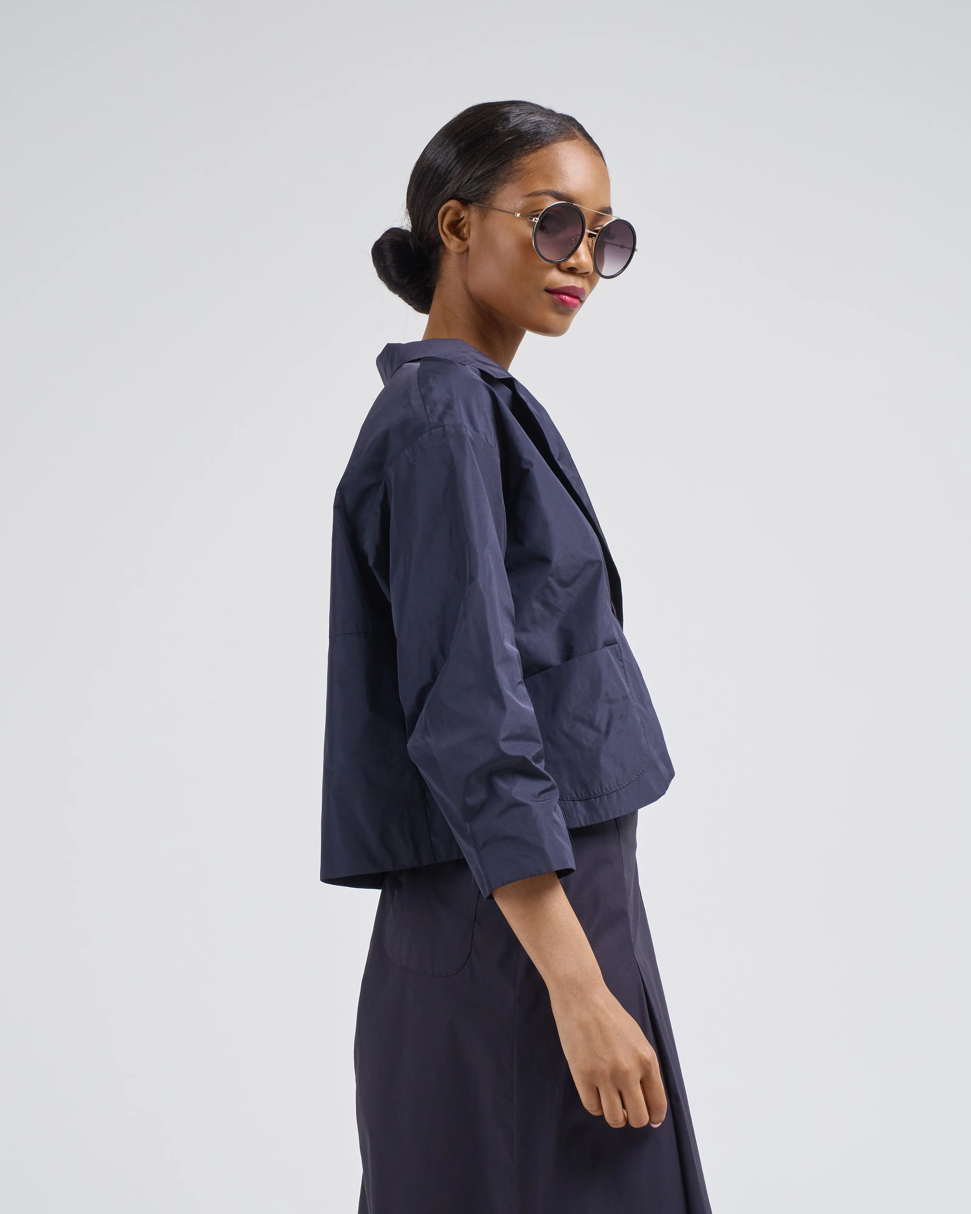 cropped taffeta jacket - Image 4
