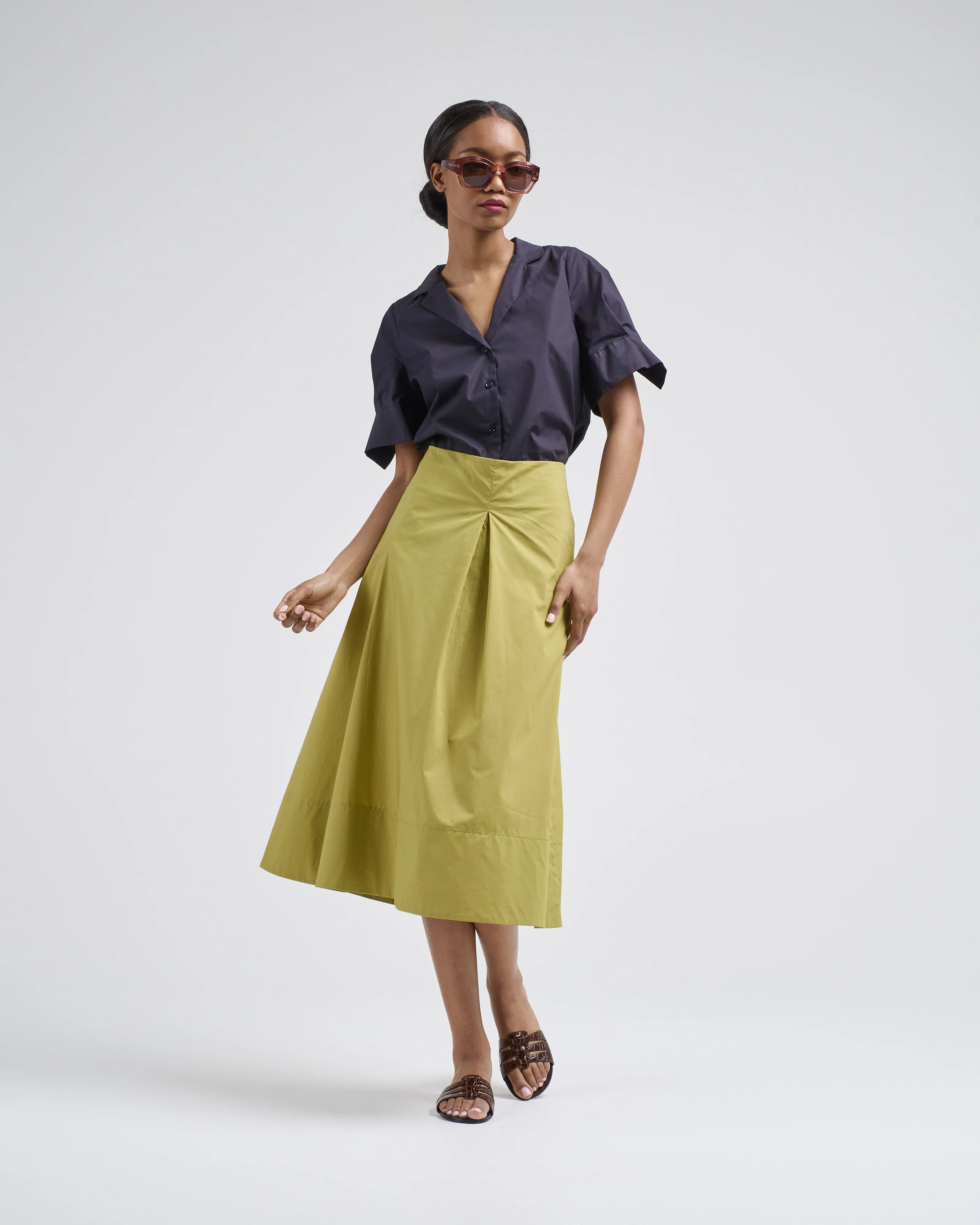 cuff sleeve slim blouse - Image 2