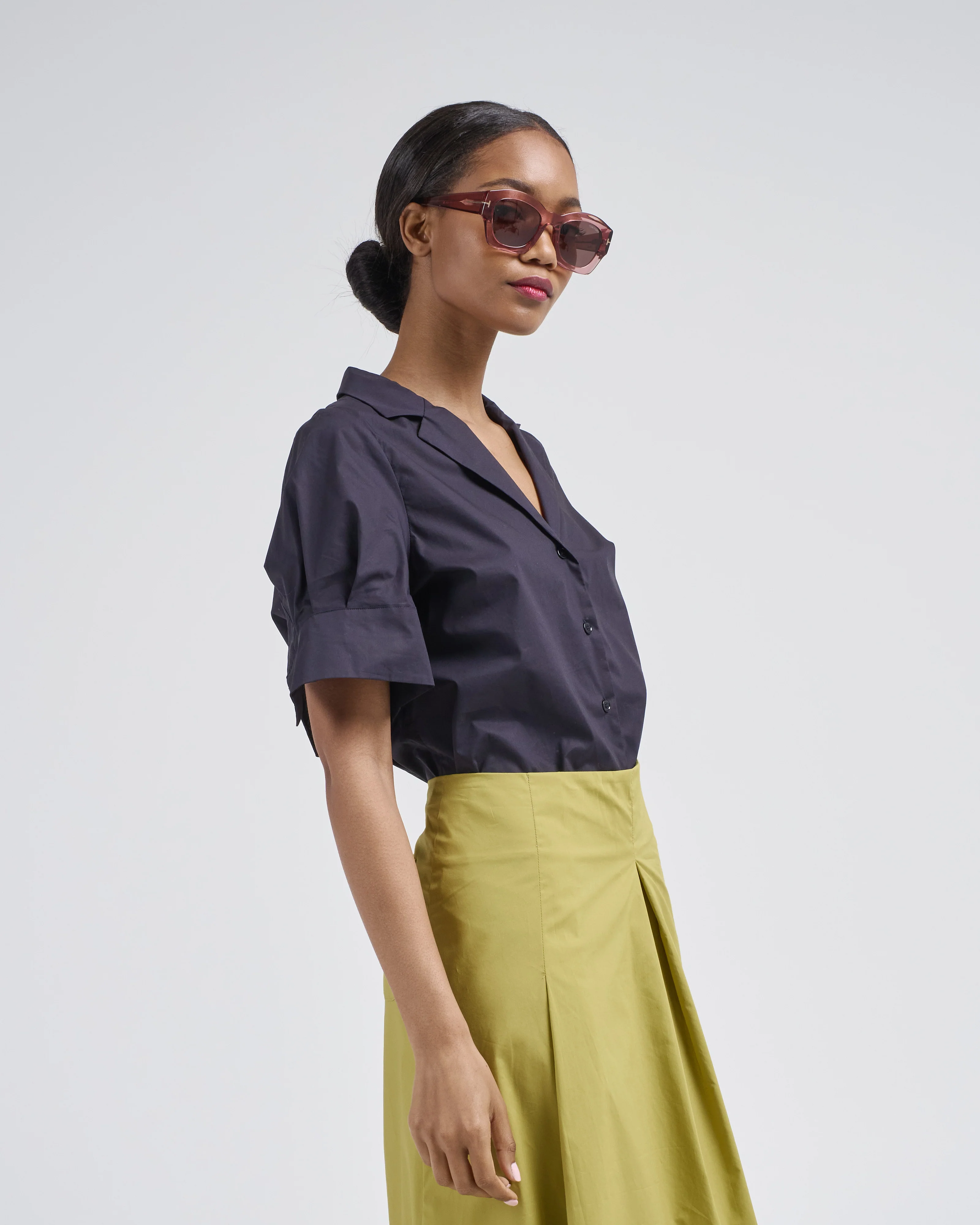 cuff sleeve slim blouse - Image 3