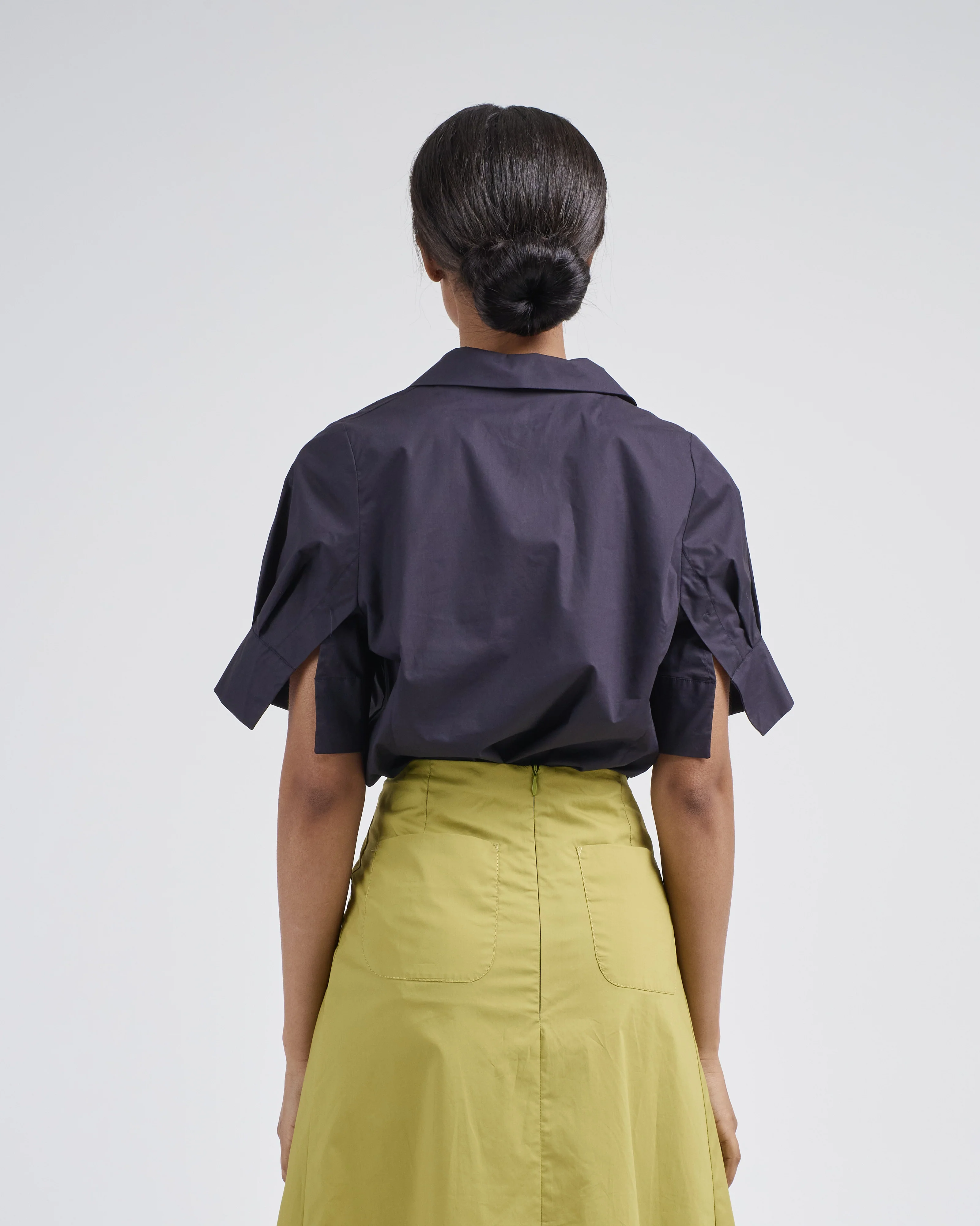 cuff sleeve slim blouse - Image 5