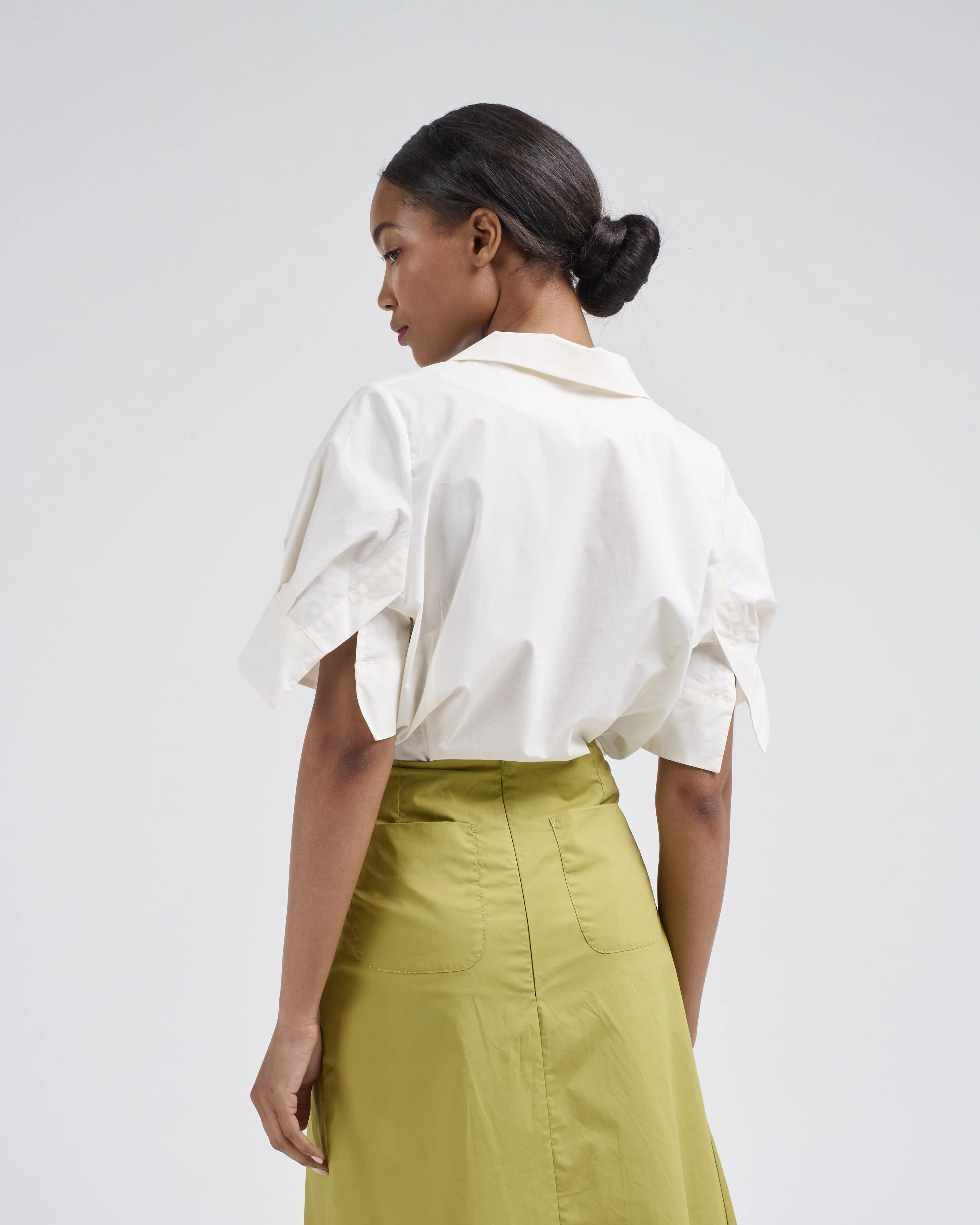 cuff sleeve slim blouse - Image 4