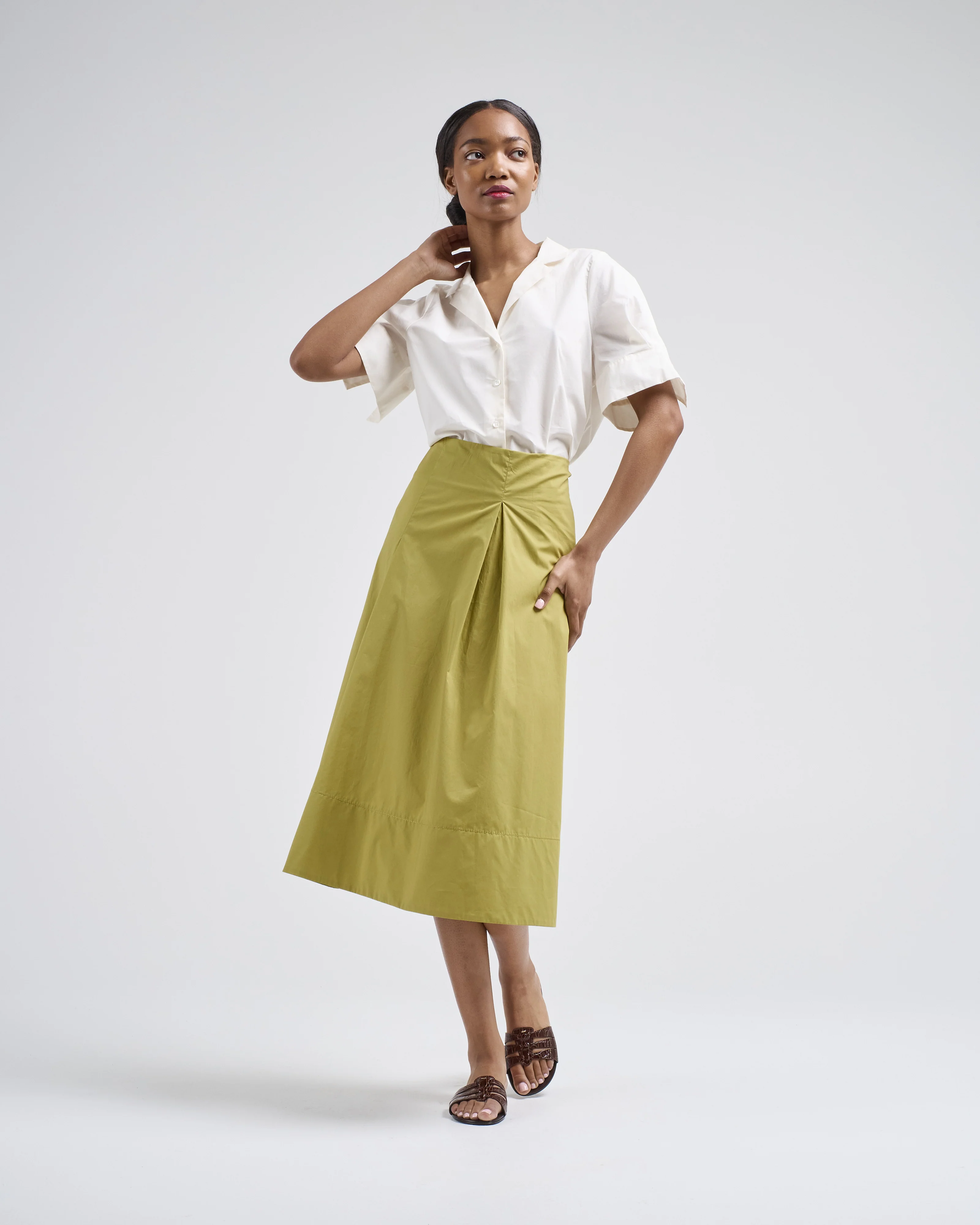 cuff sleeve slim blouse - Image 5