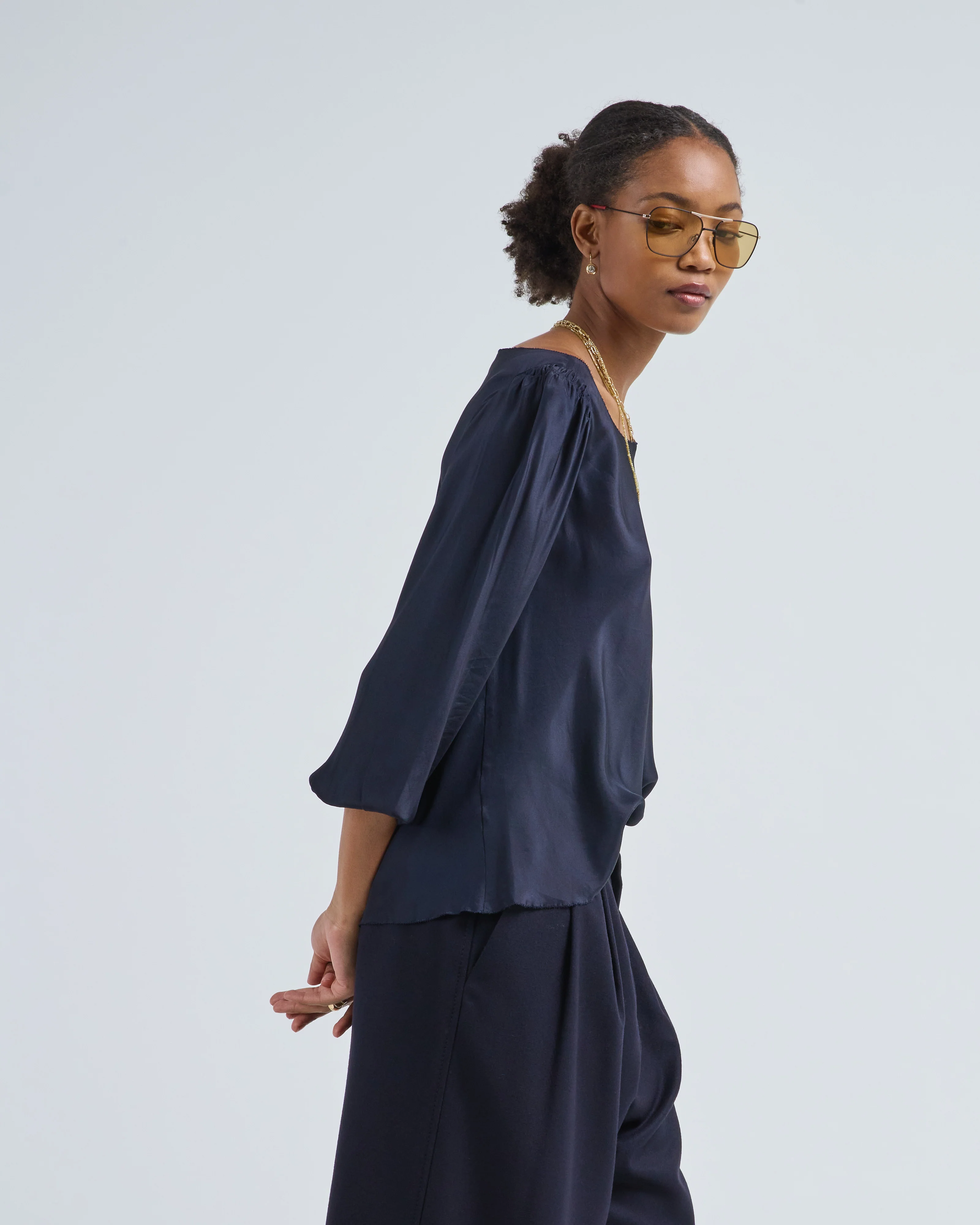 puff silk shirt - Image 3