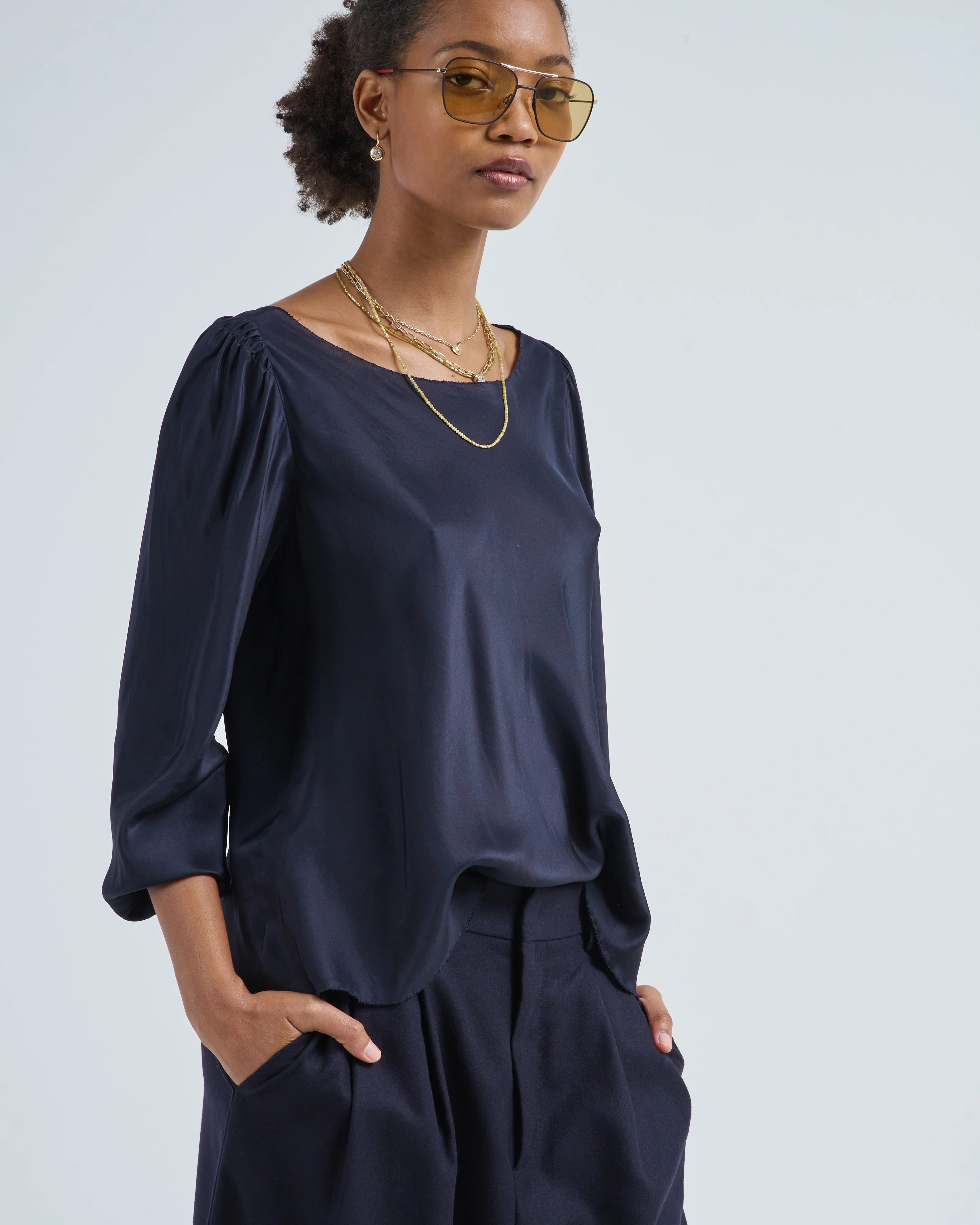 puff silk shirt - Image 5