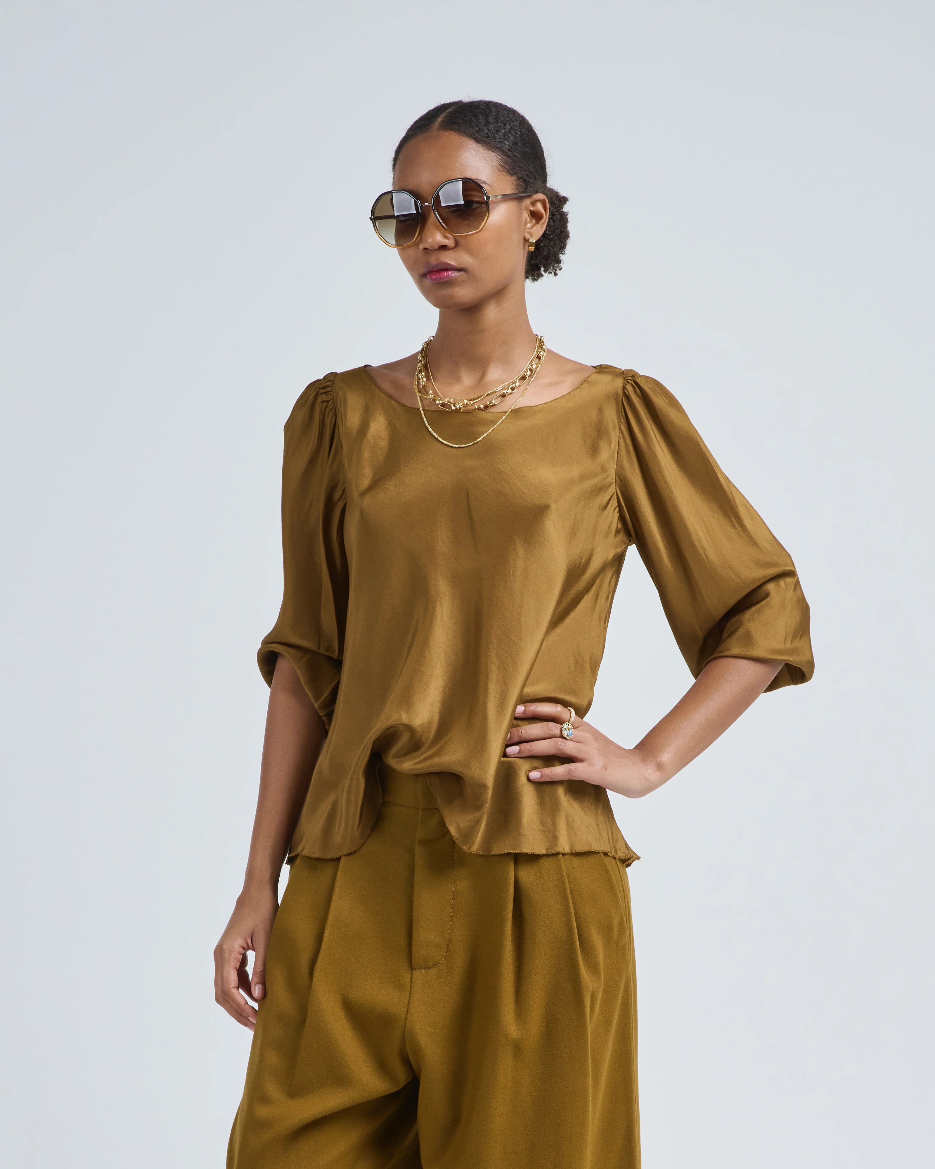 puff silk shirt - Image 2