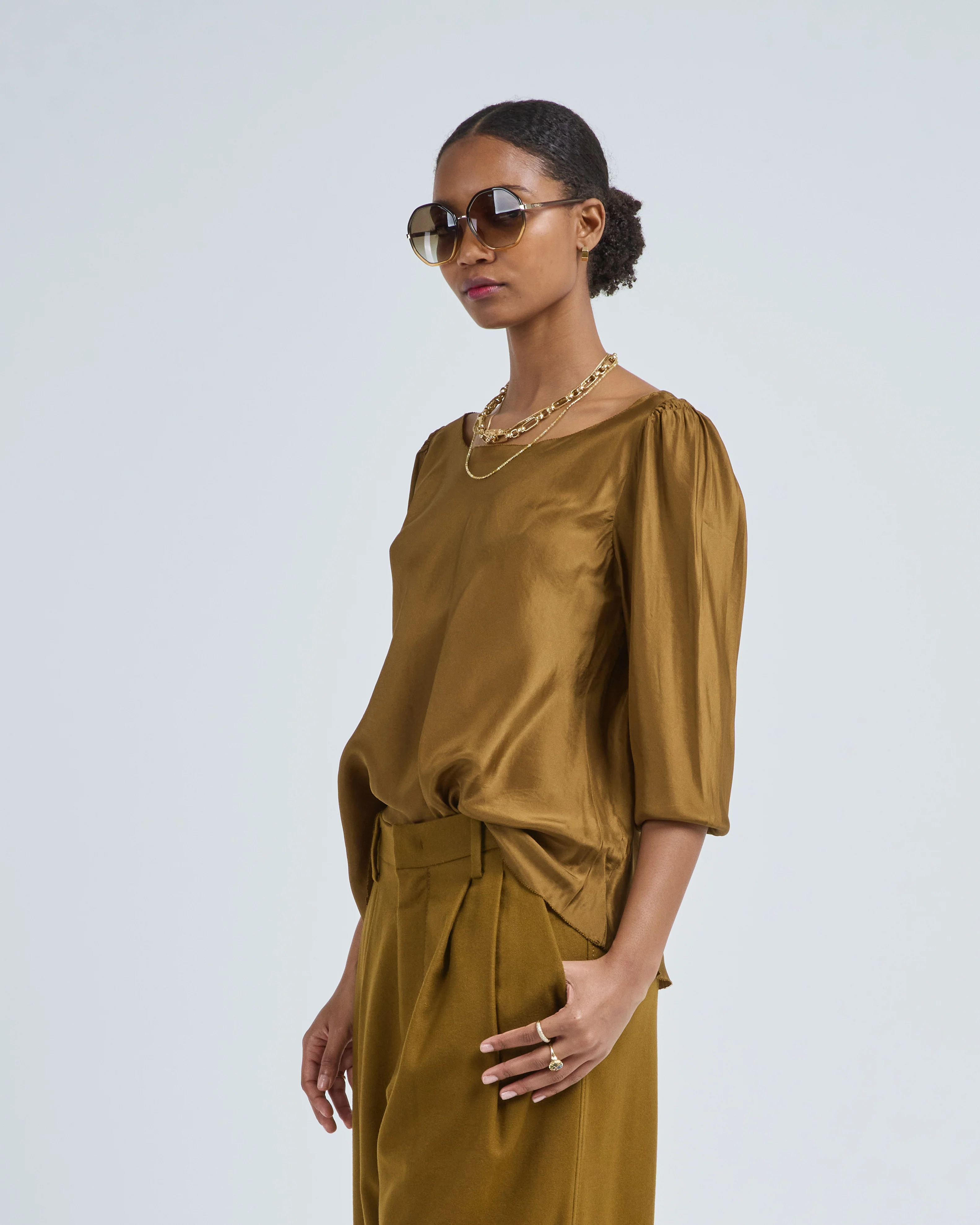 puff silk shirt - Image 3