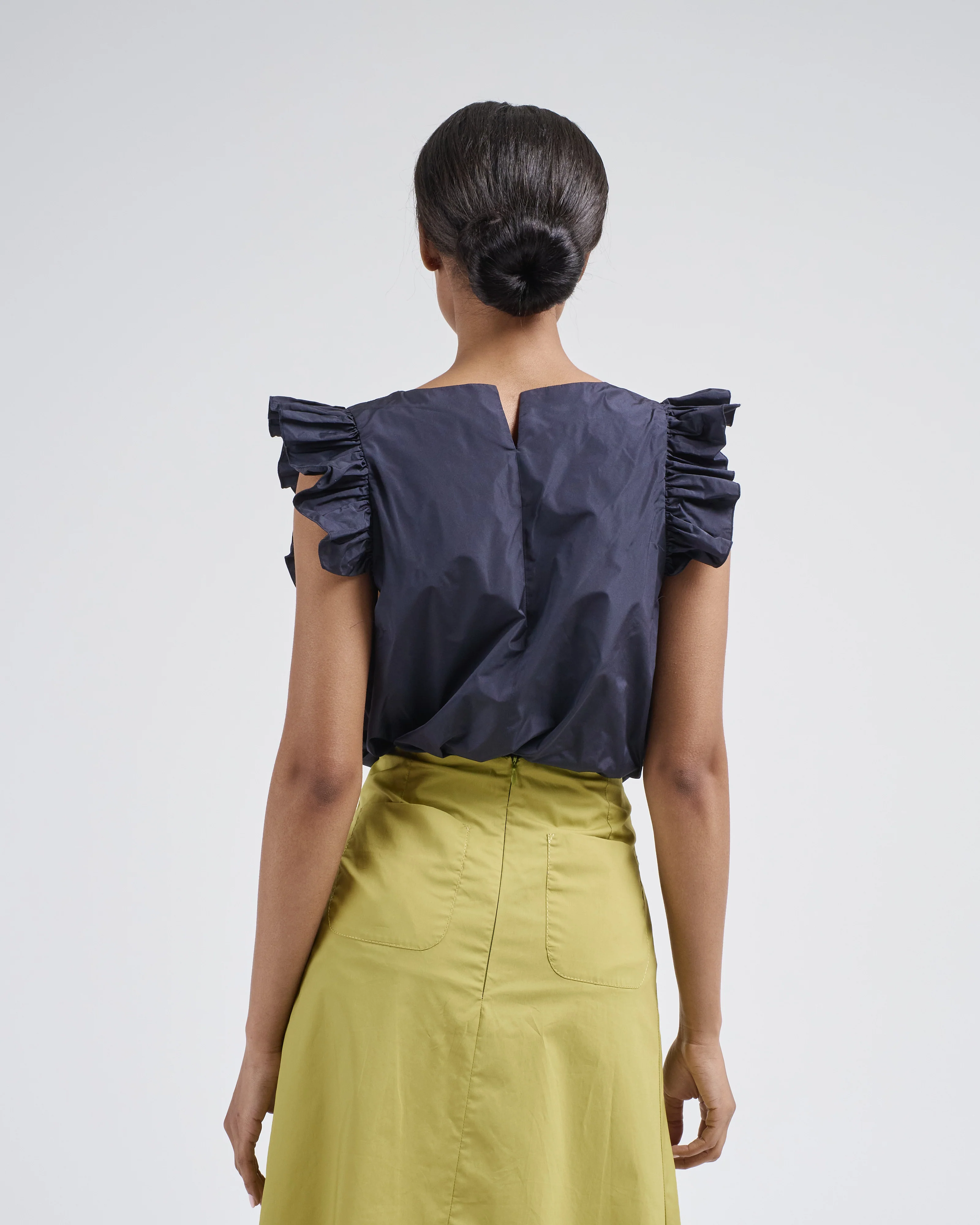 ruffle sleeve taffeta top - Image 5