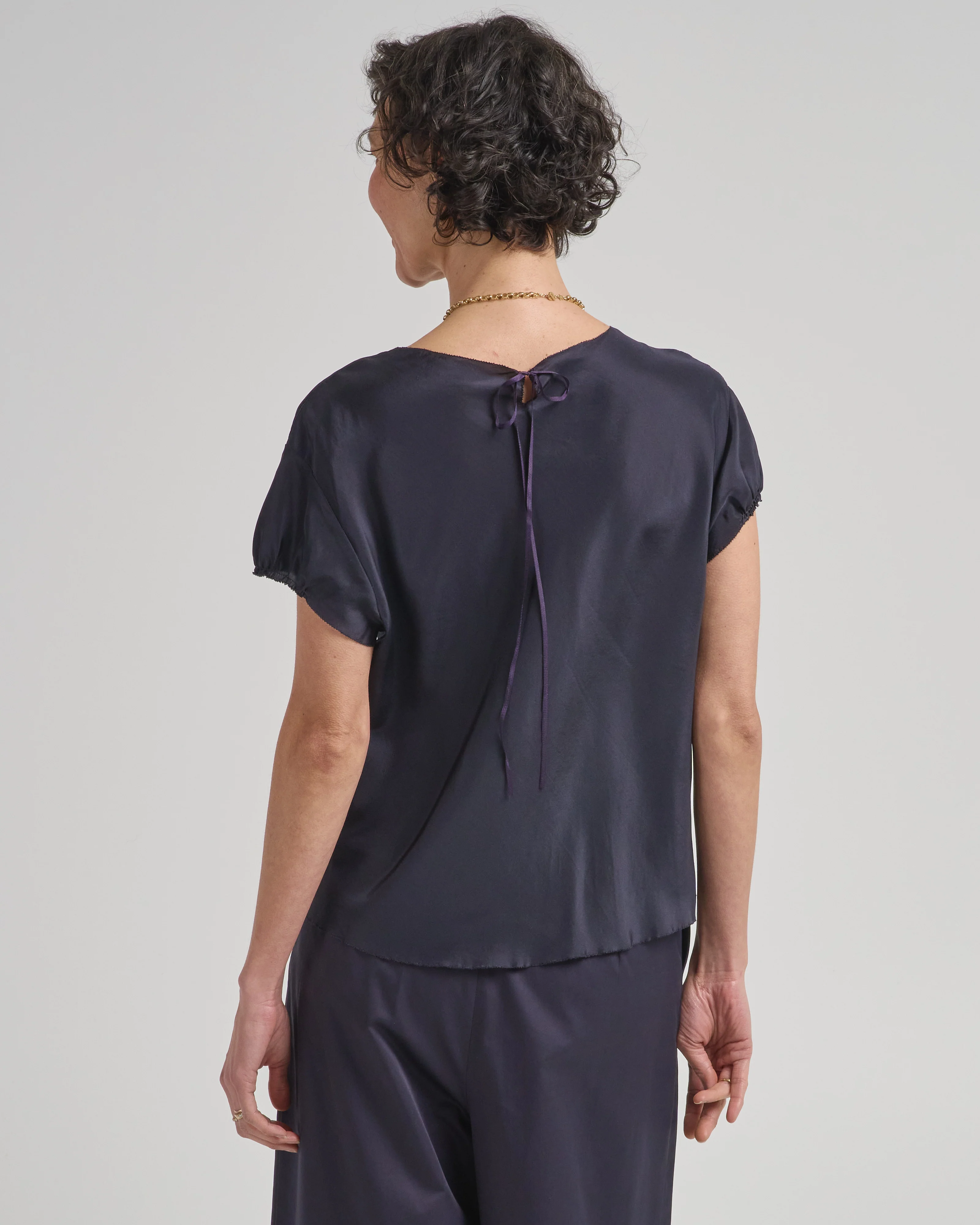 silk short sleeve shirt - Image 2