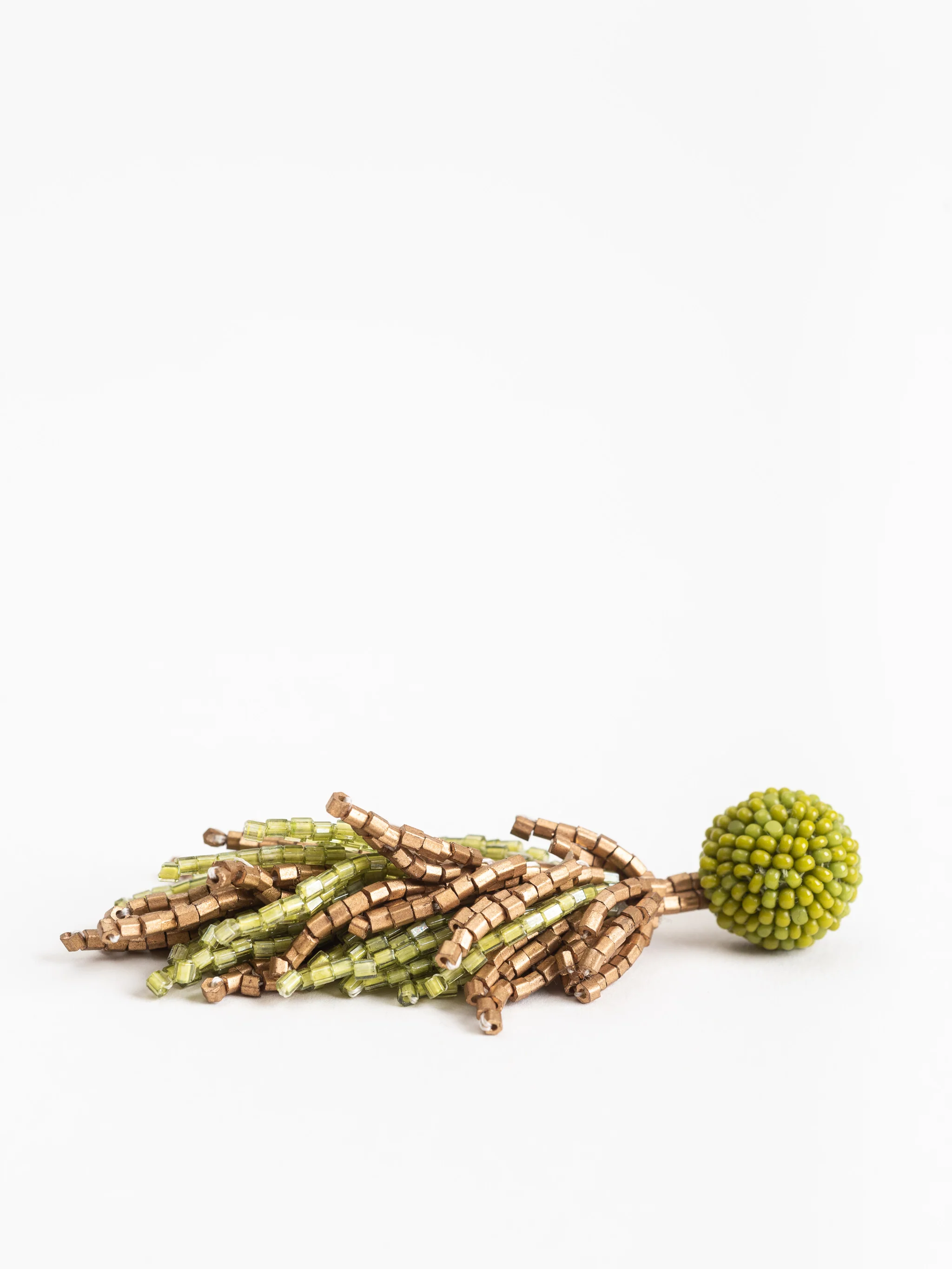 laurel drop earrings - lime green/matte gold - Image 2