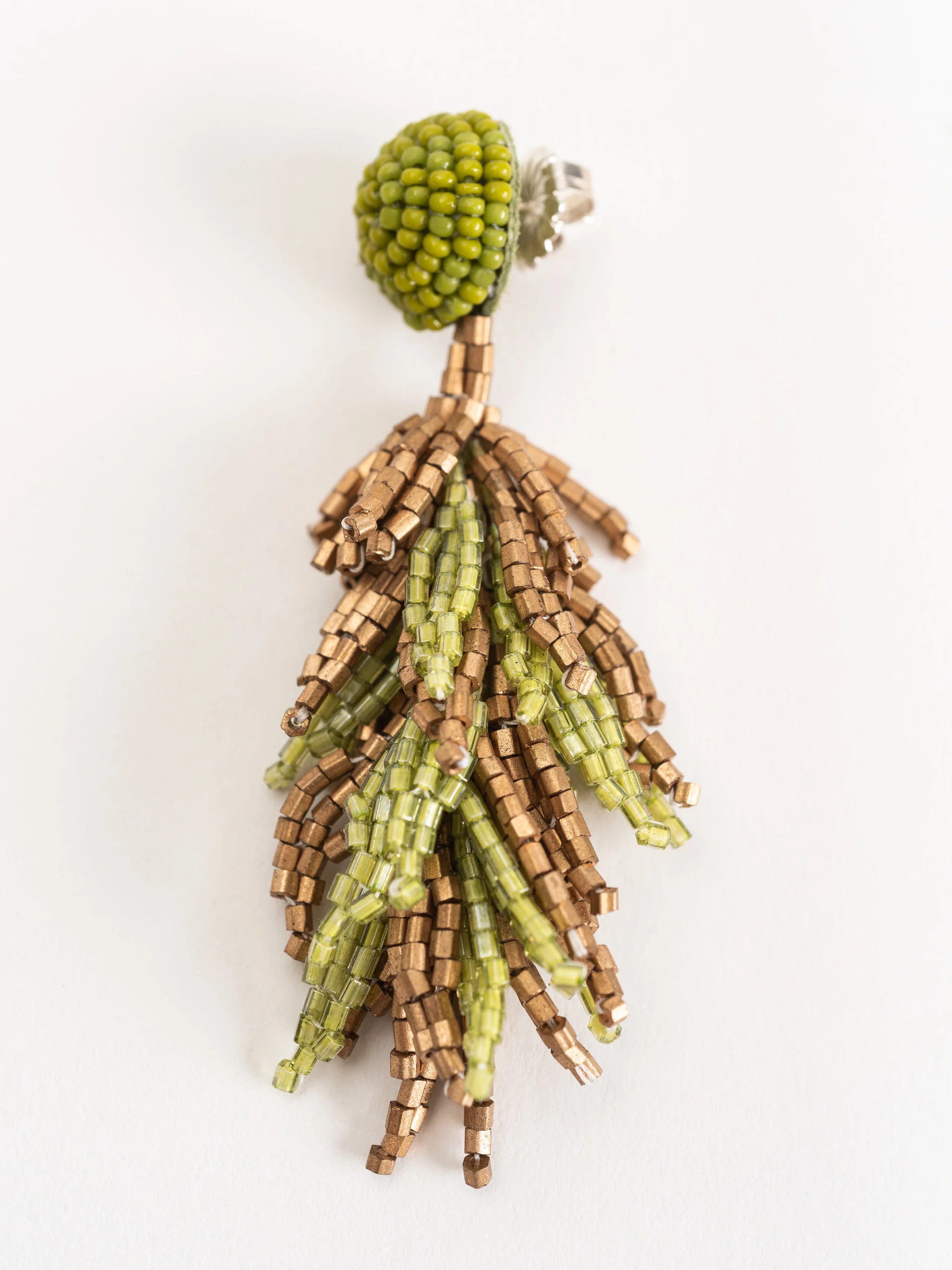 laurel drop earrings - lime green/matte gold - Image 3