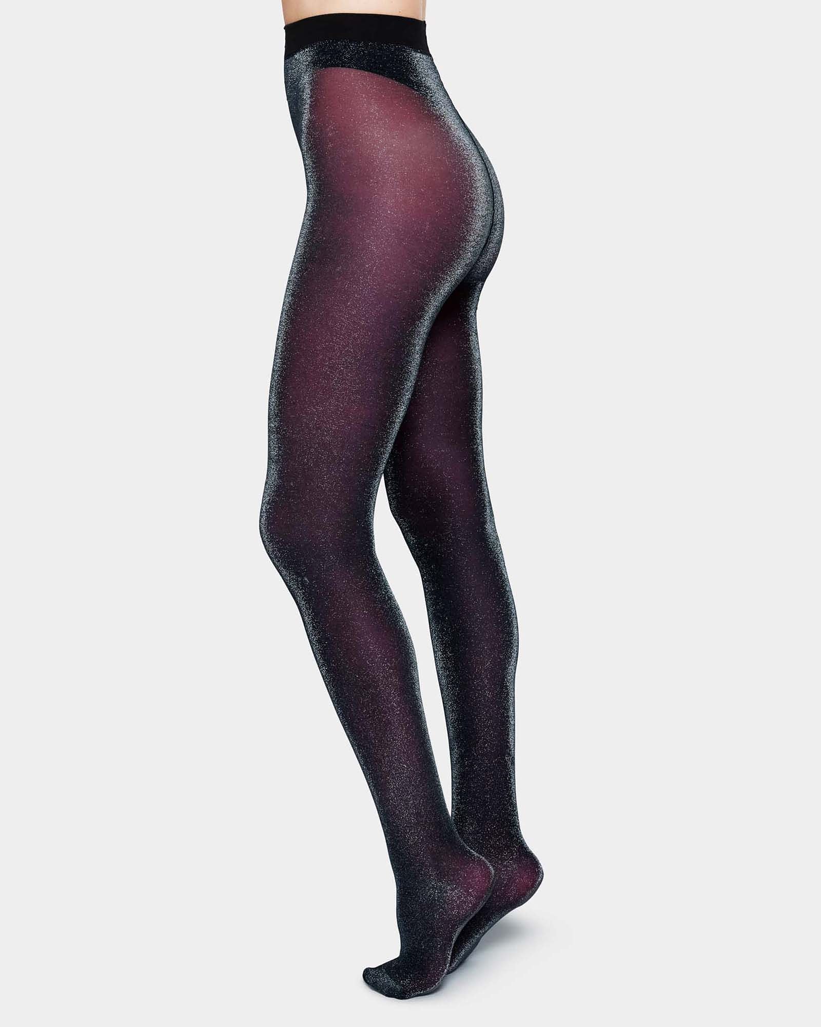 tora shimmery tights - plum - Image 2