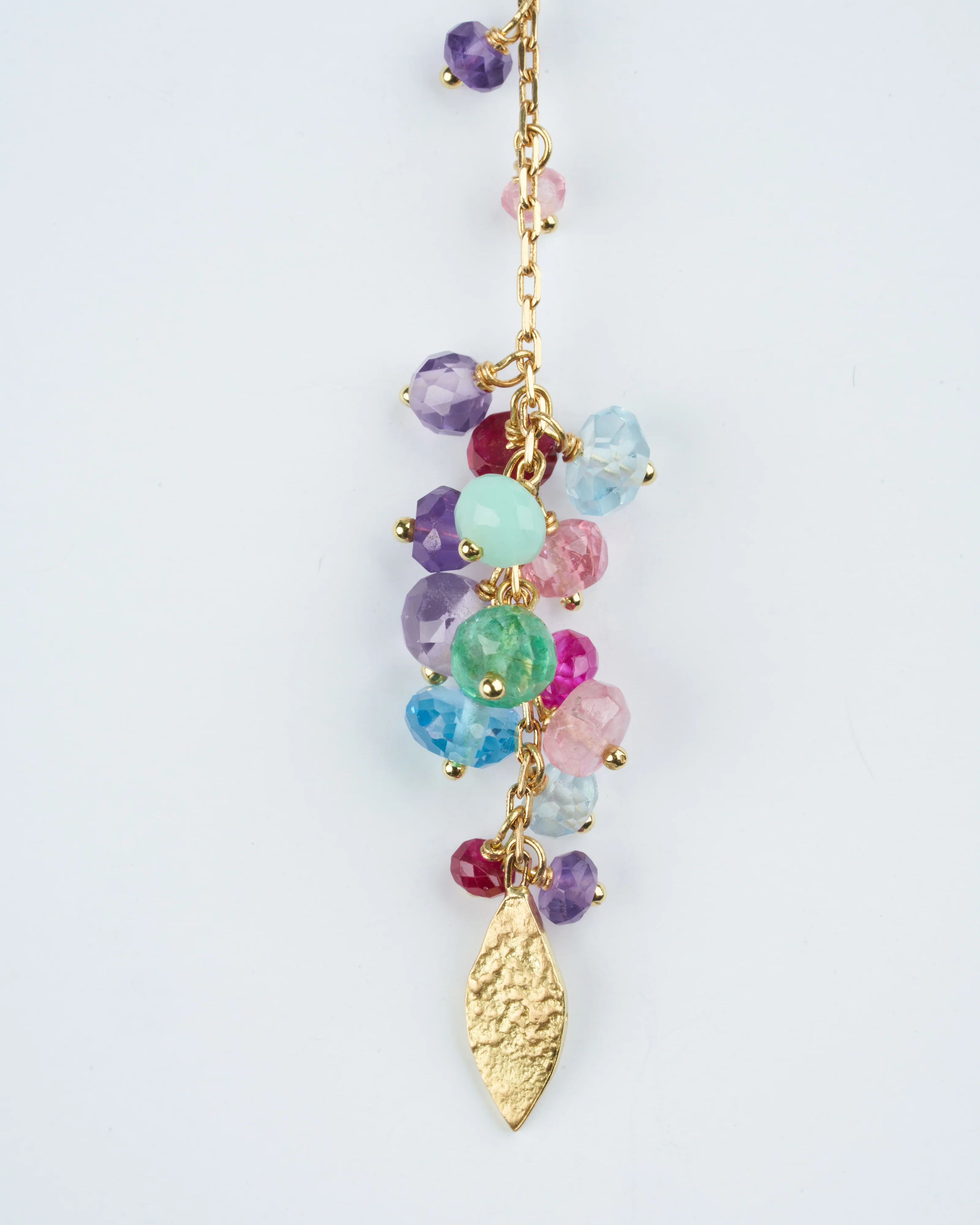 beaded necklace with gold leaves - gold - Image 2