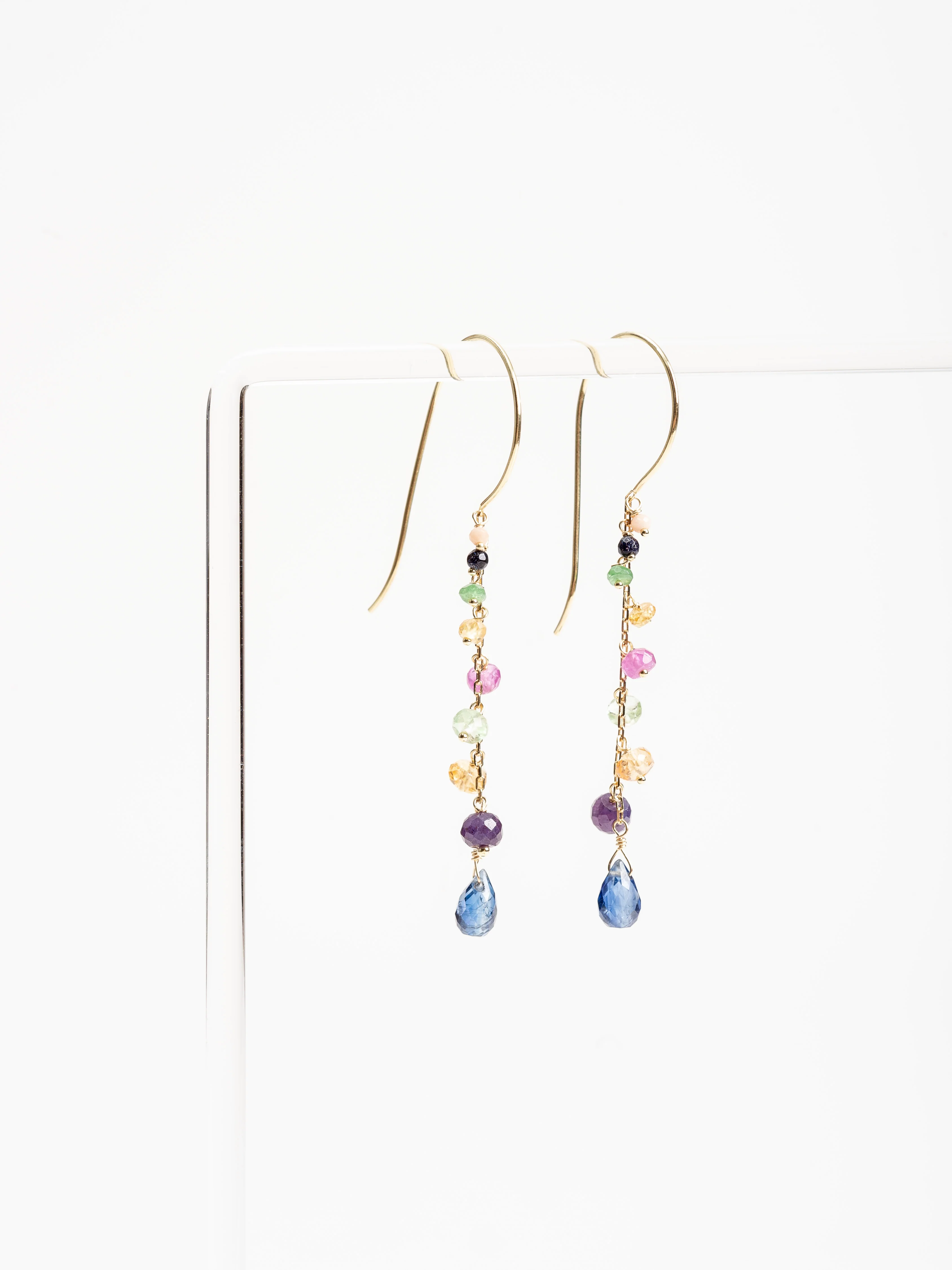 rainbow beaded drop earrings