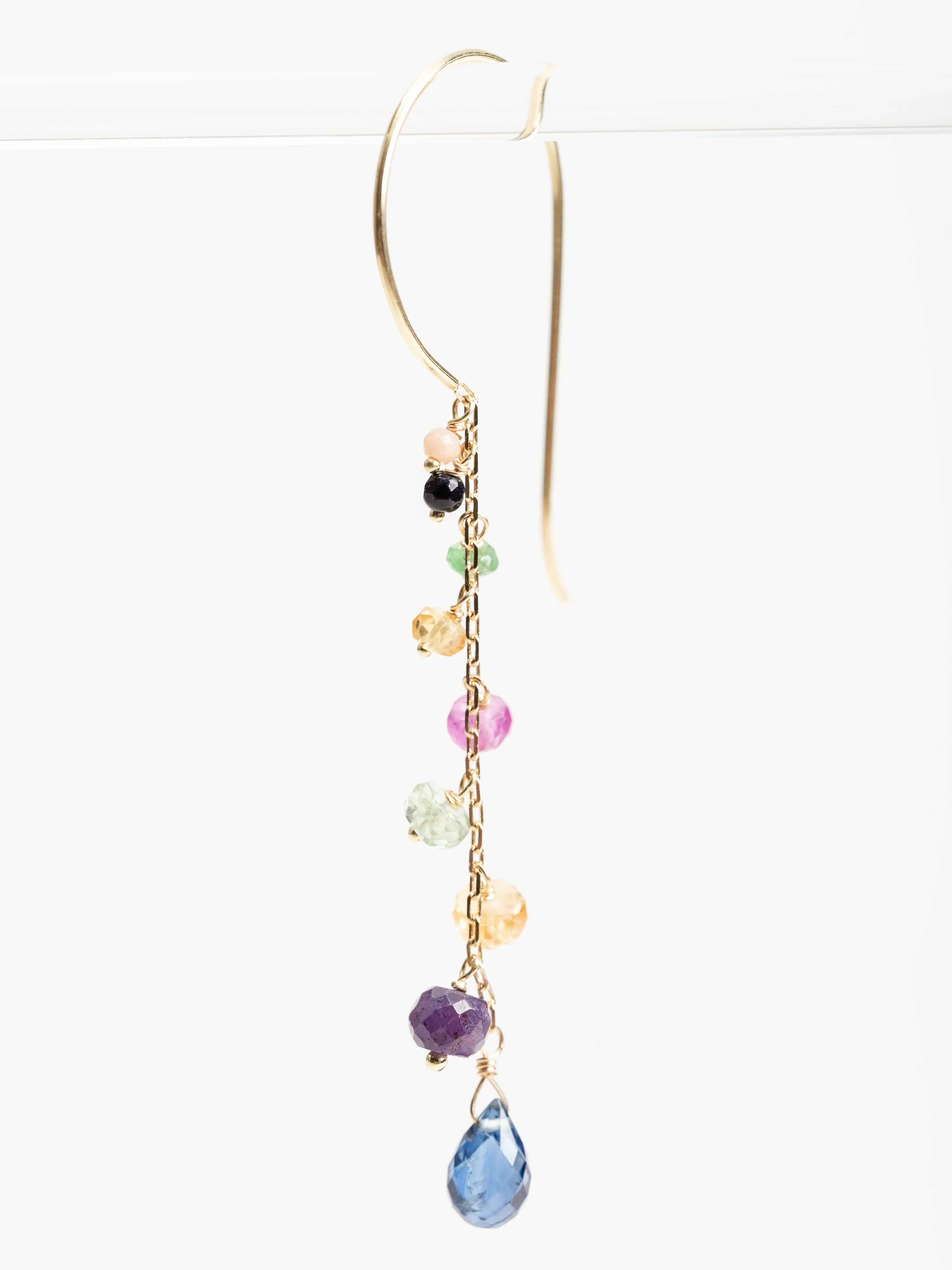 rainbow beaded drop earrings - Image 3