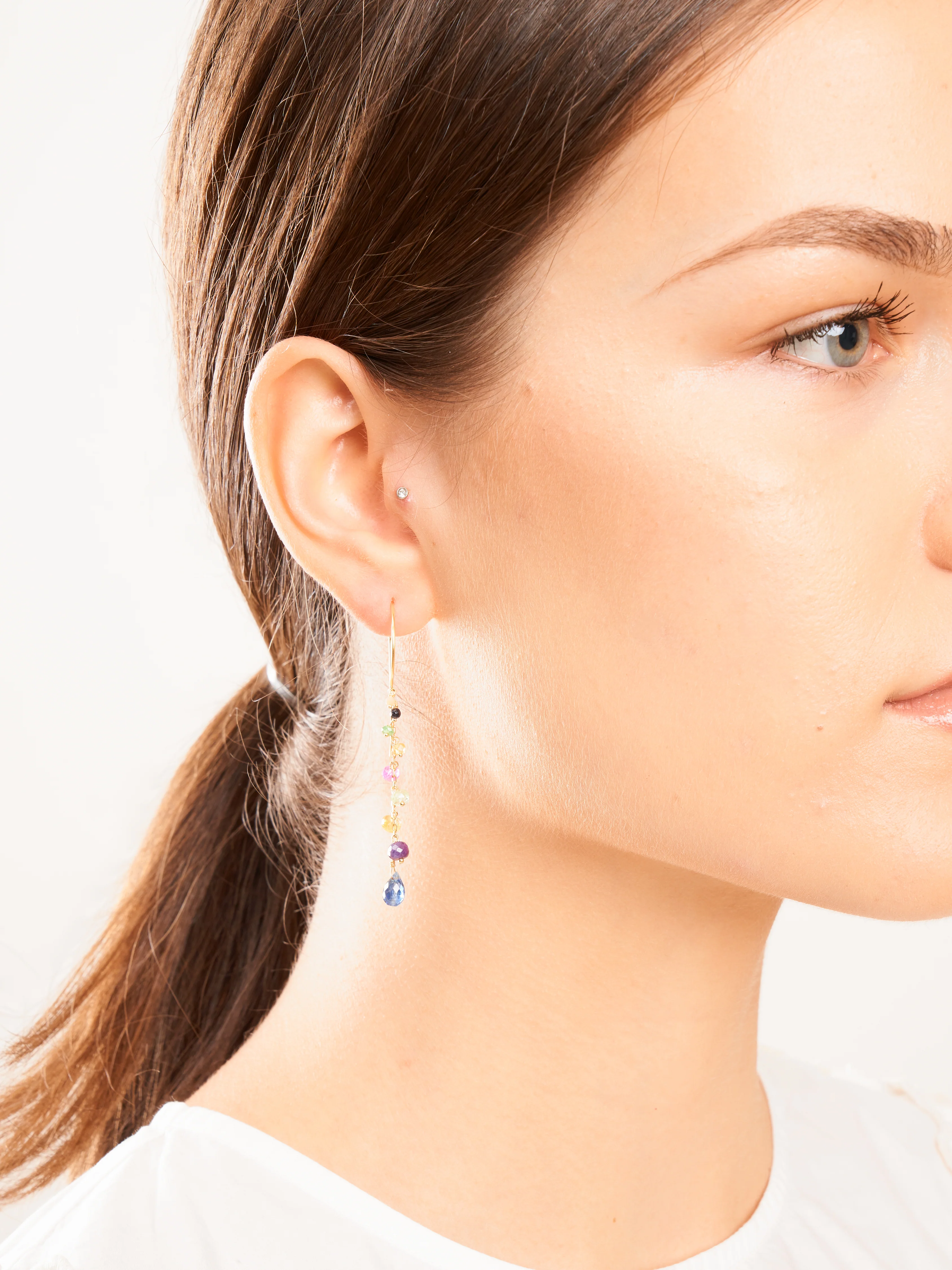 rainbow beaded drop earrings - Image 4