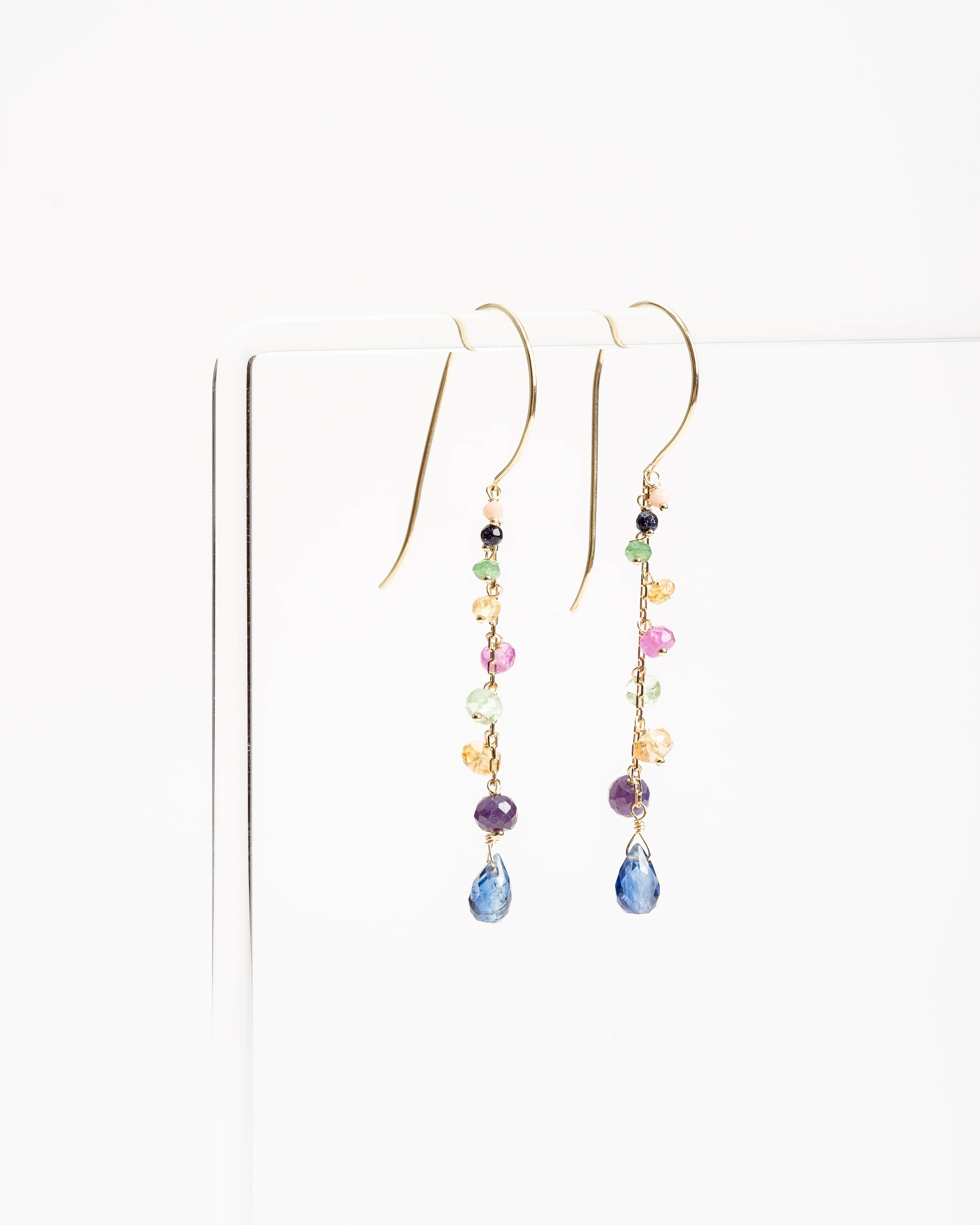 rainbow beaded drop earrings - Image 5