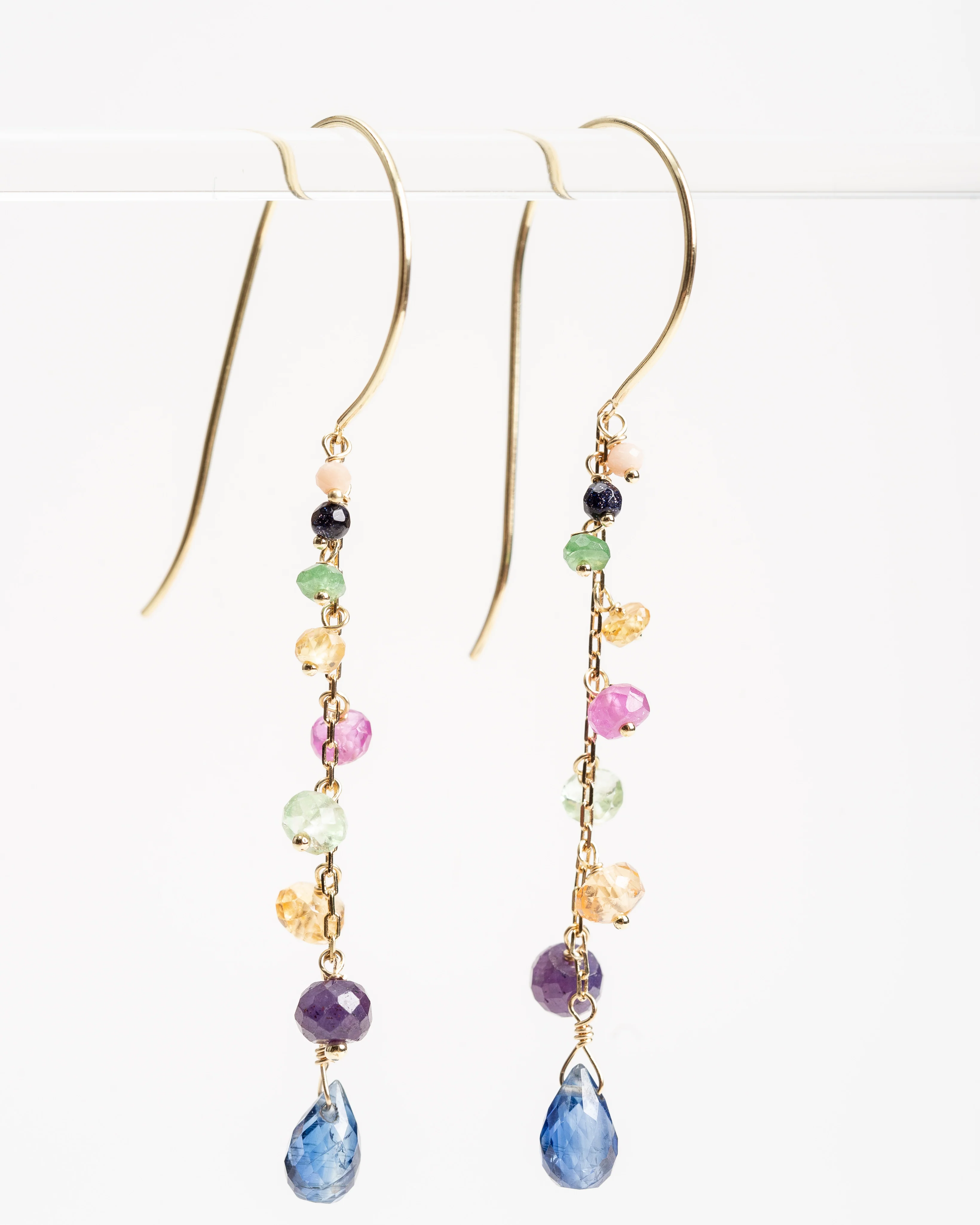 rainbow beaded drop earrings - Image 6