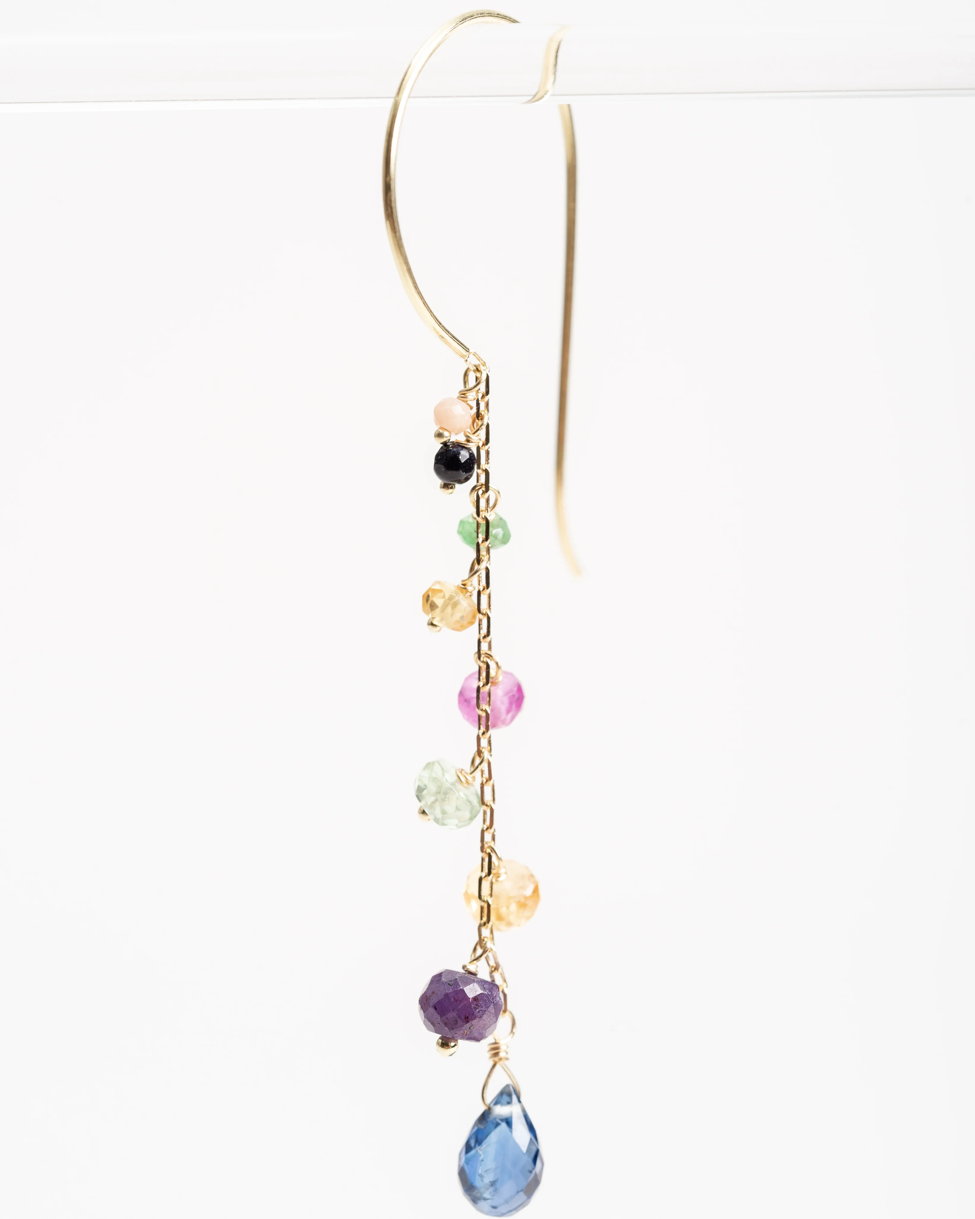 rainbow beaded drop earrings - Image 7