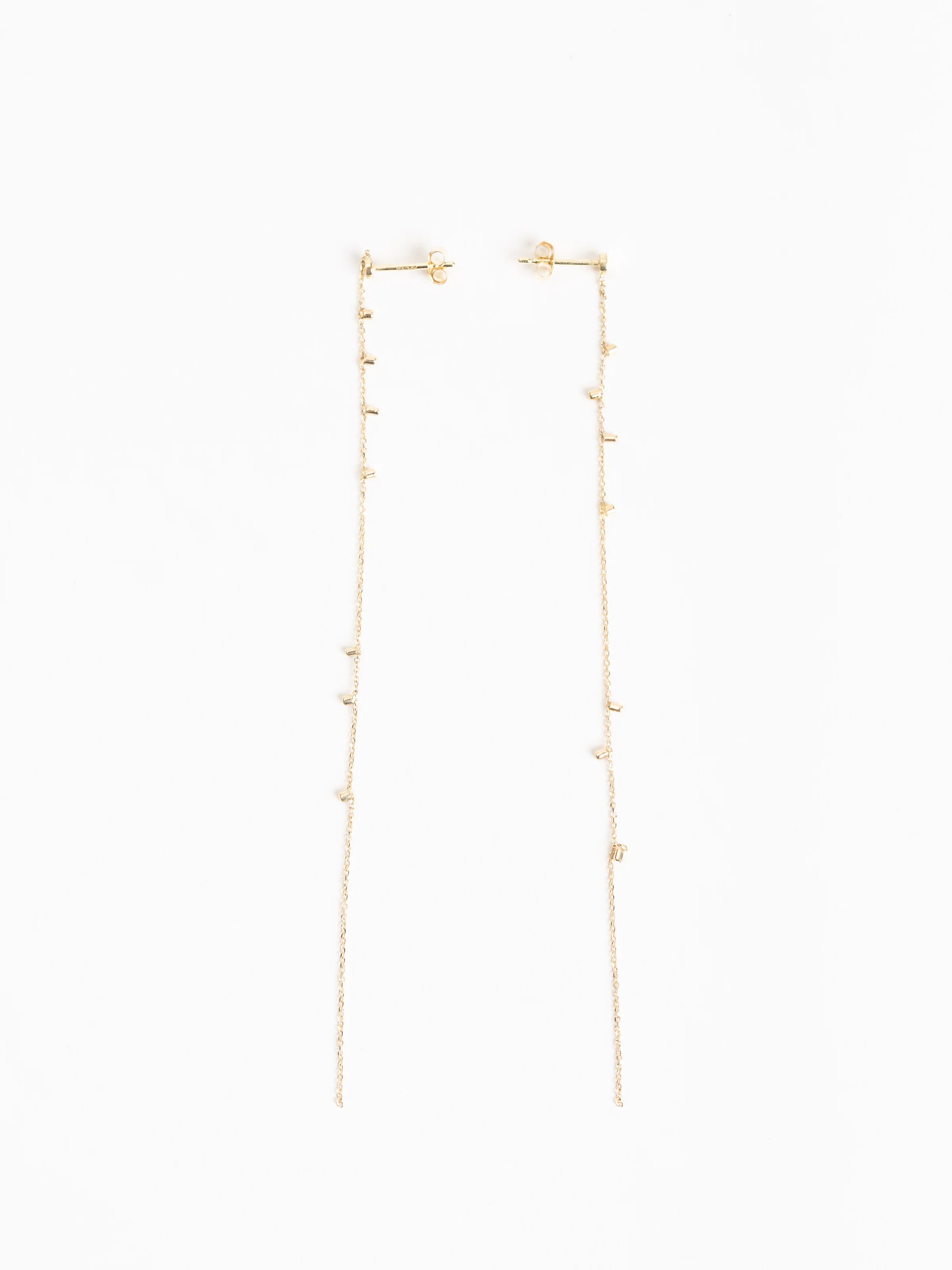 gold dust single strand earrings