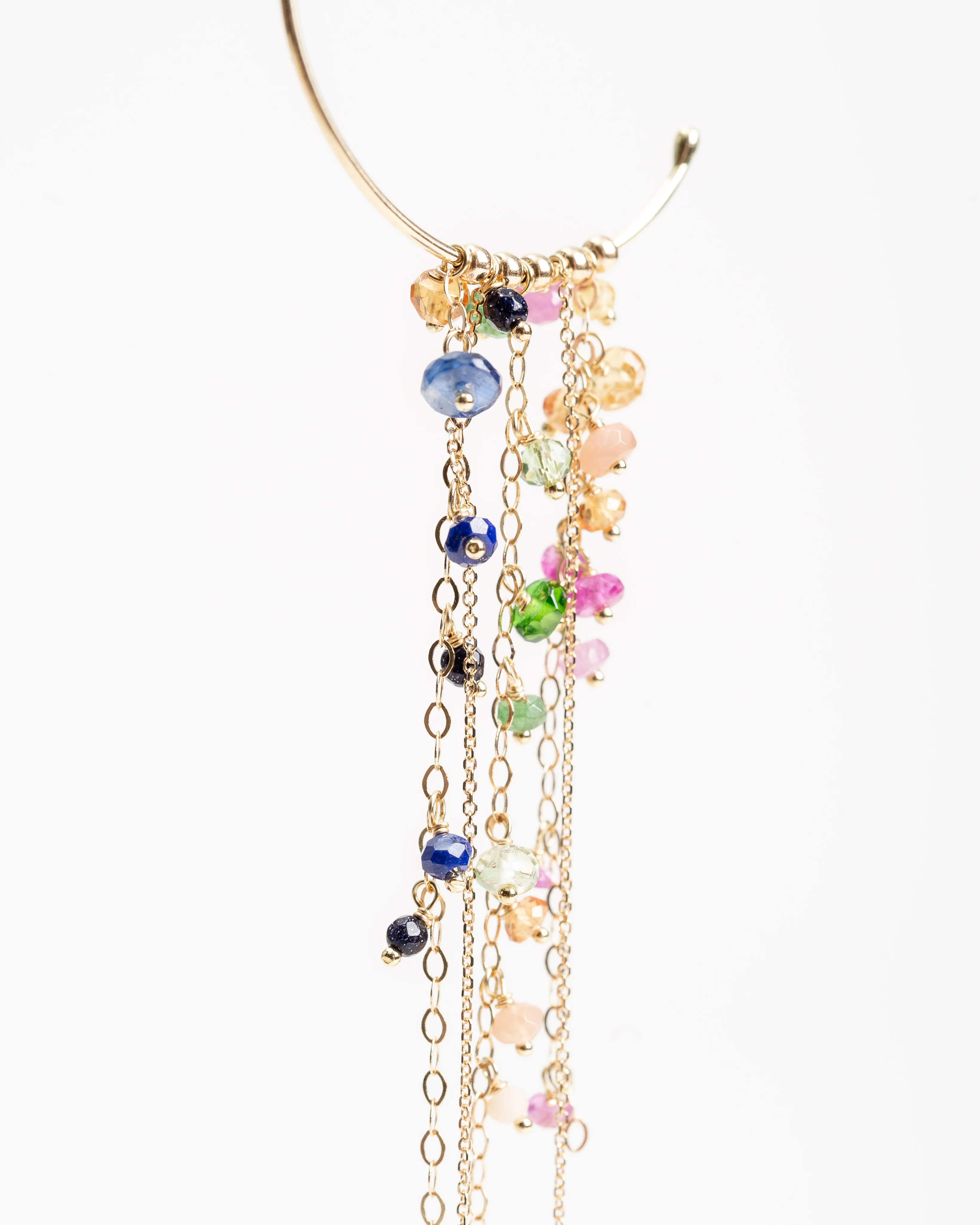 gold hoops w/ rainbow drops - Image 3