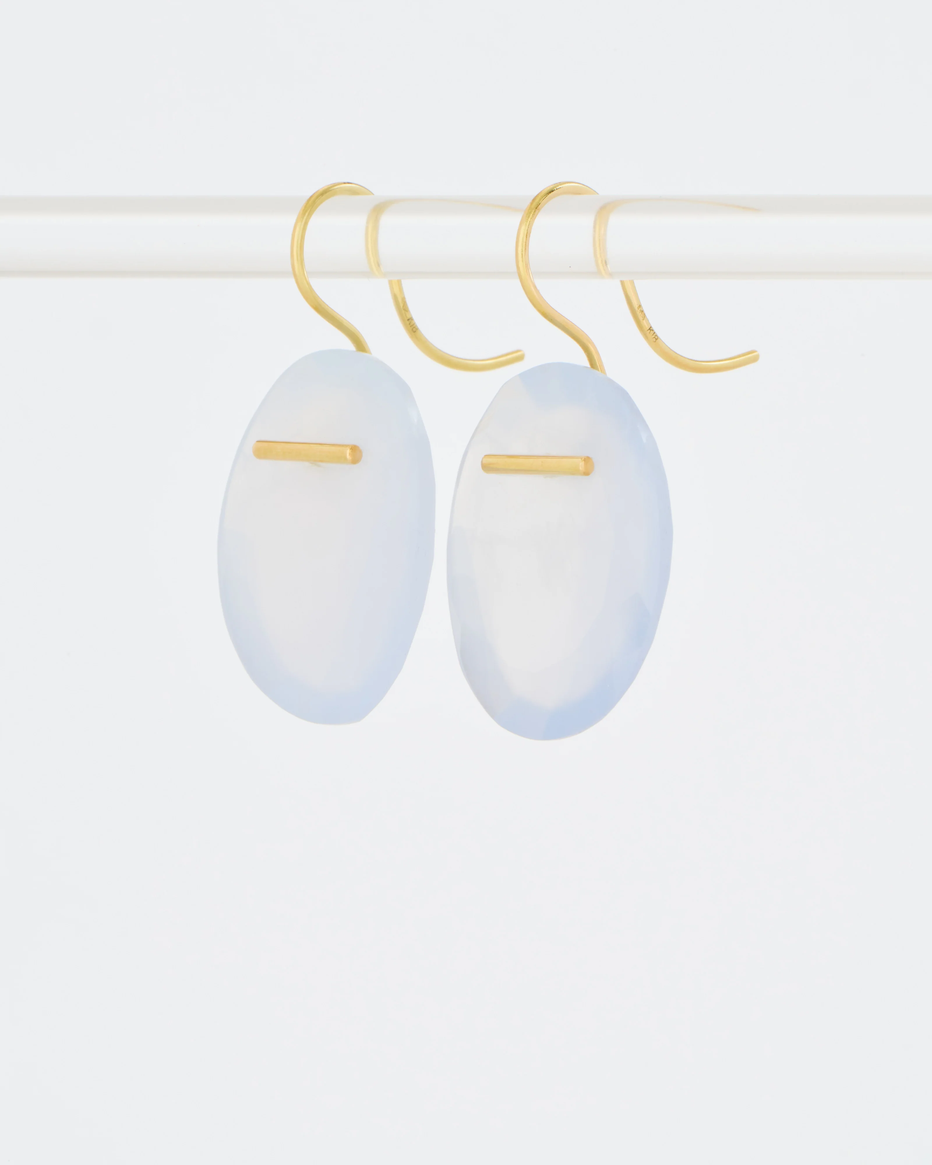 blue chalcedony stone earrings - Image 3