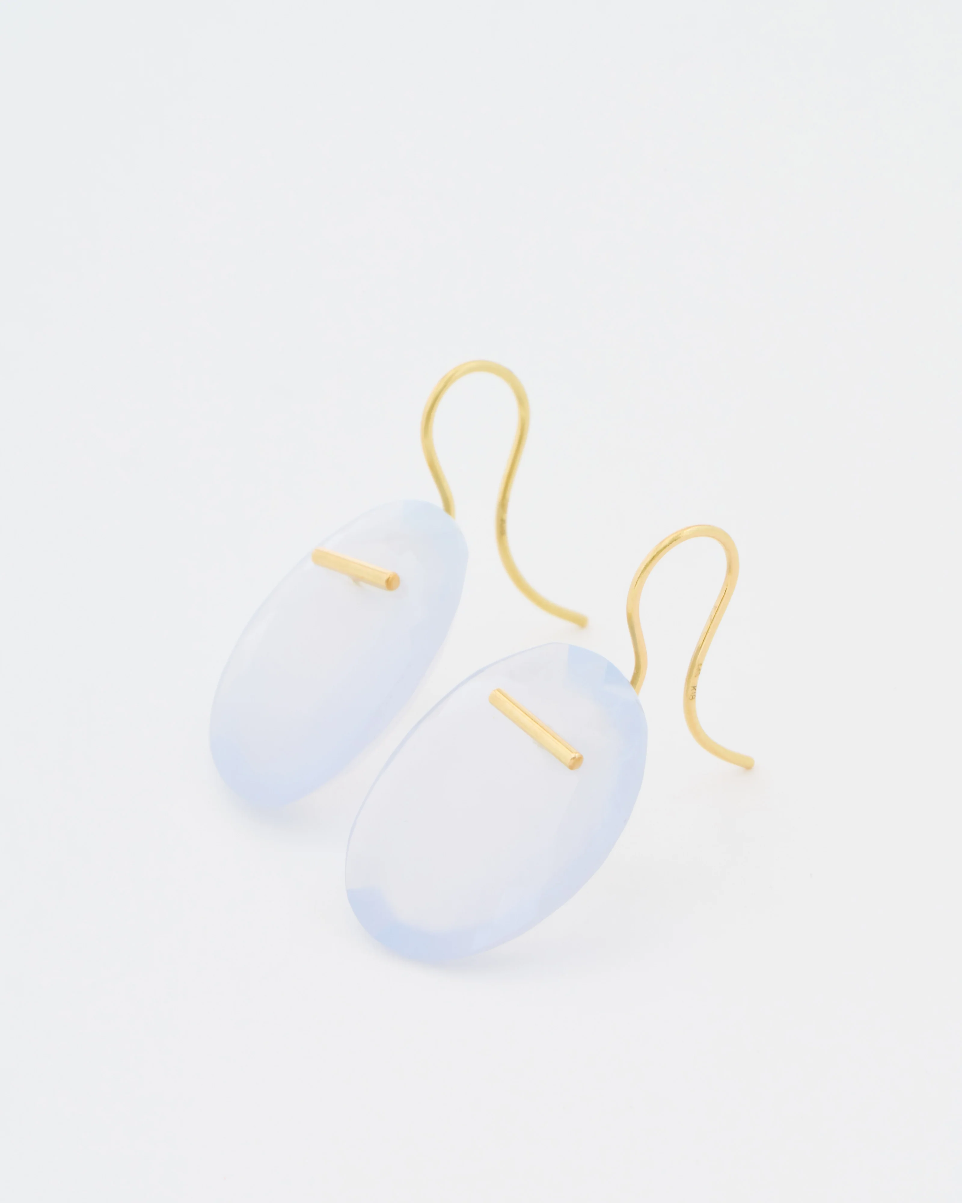 blue chalcedony stone earrings - Image 5