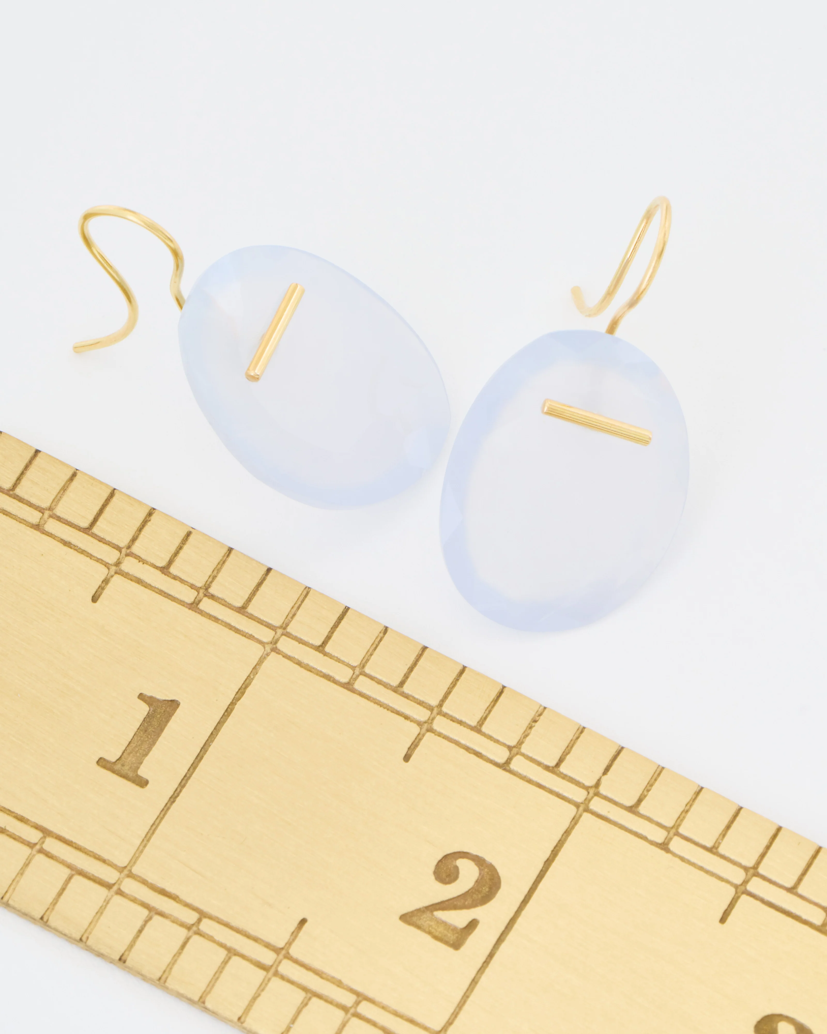blue chalcedony stone earrings - Image 7