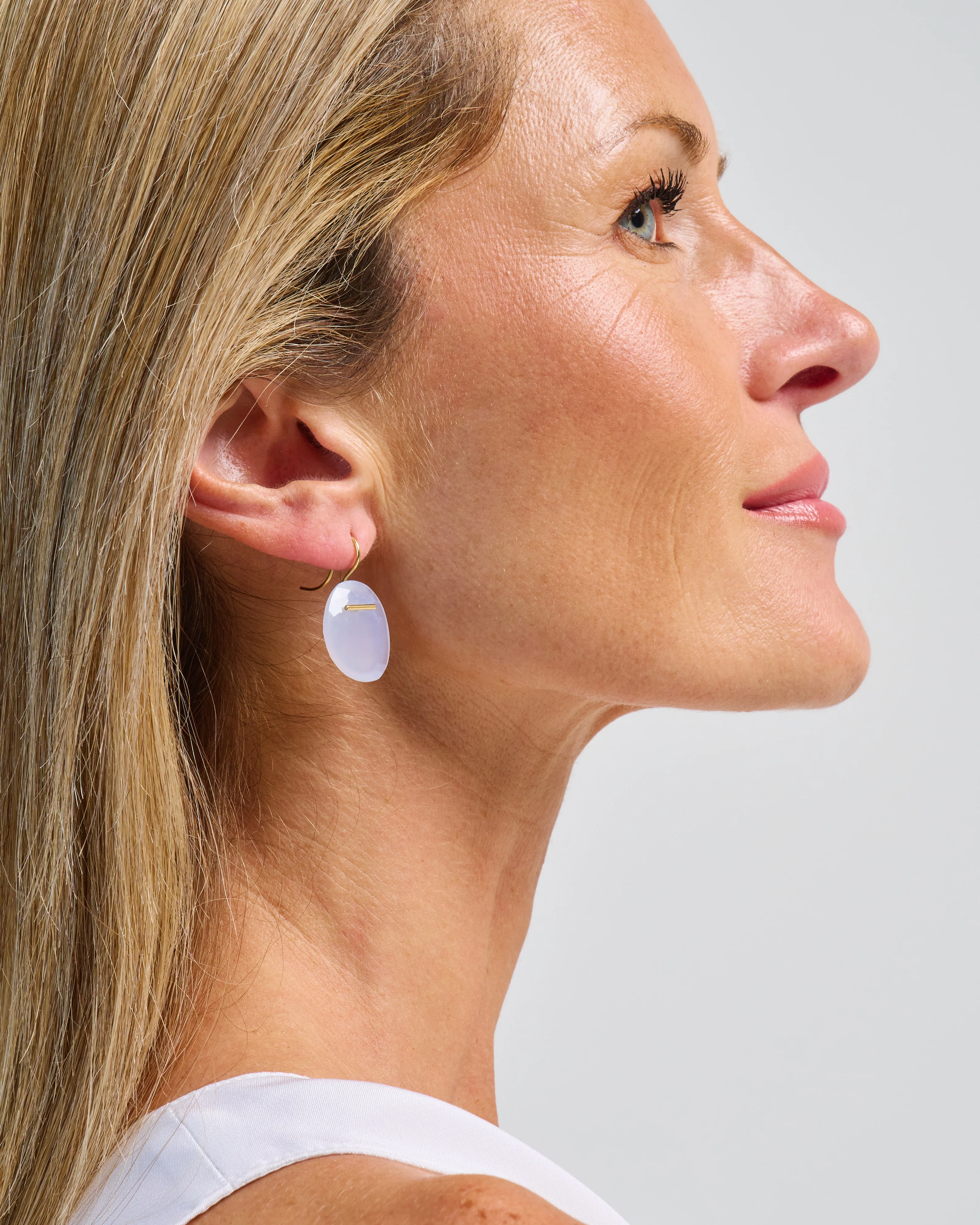blue chalcedony stone earrings - Image 9