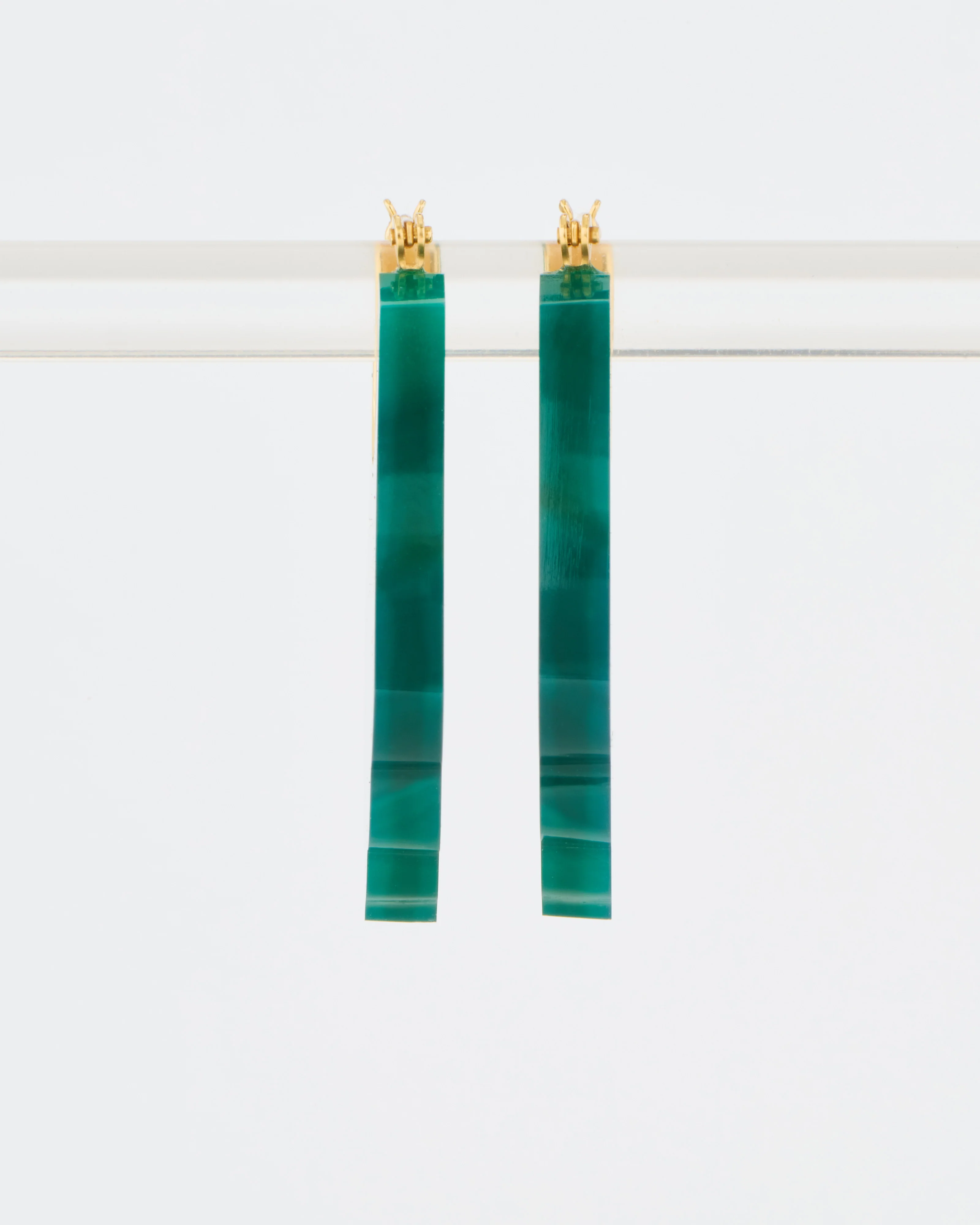 green agate acanthus crest earrings - Image 7