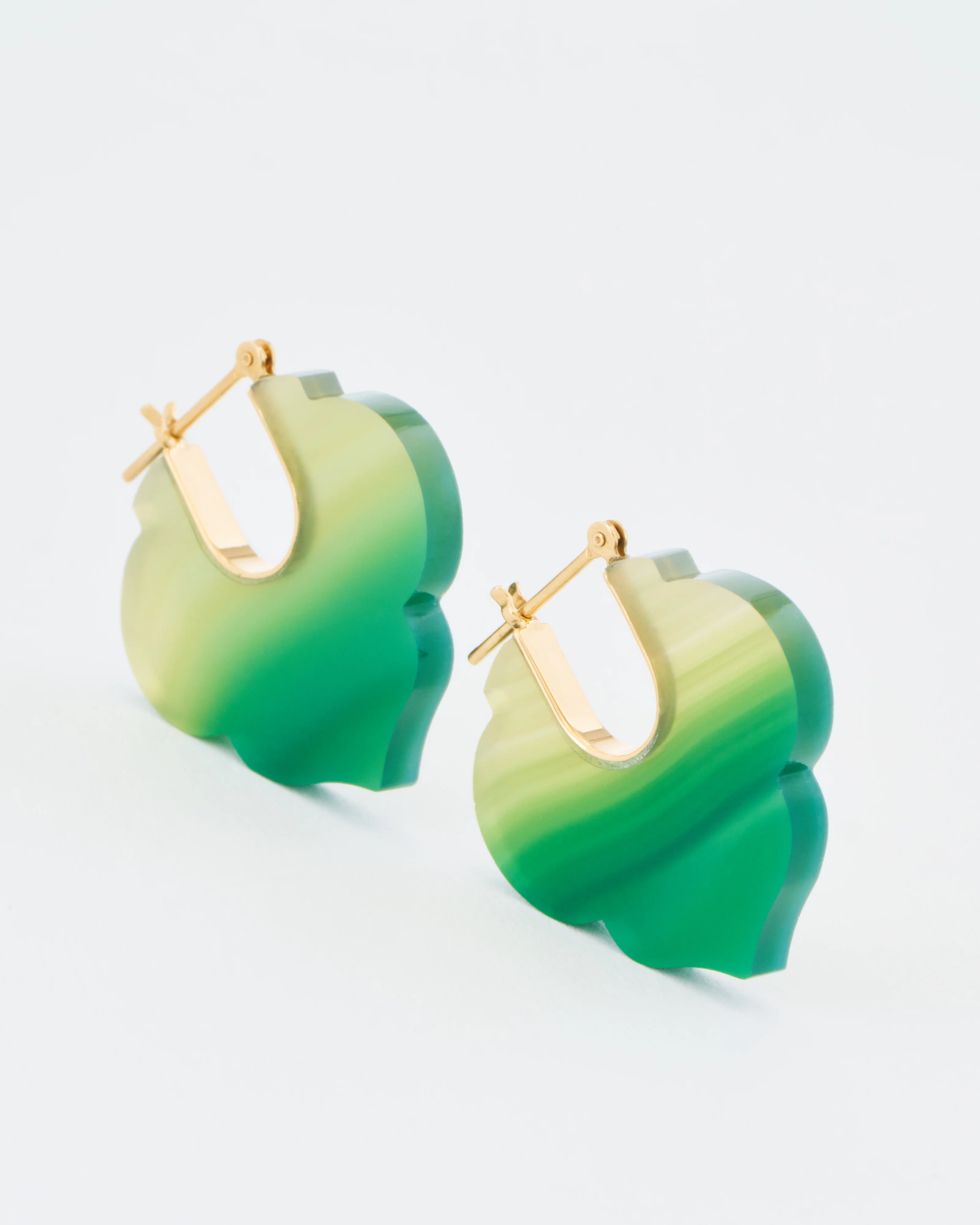 green agate moroccan crest earrings - Image 3