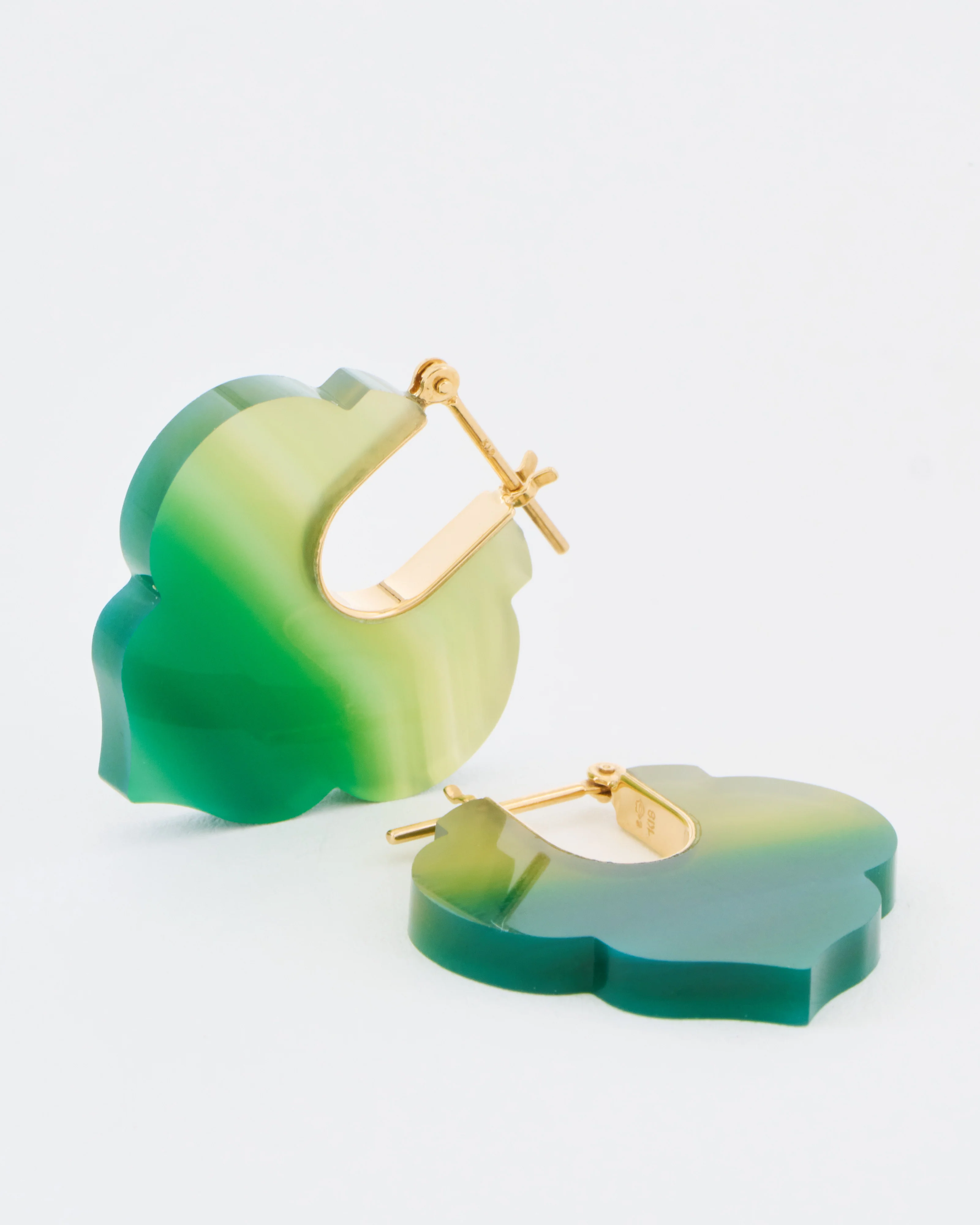 green agate moroccan crest earrings - Image 4