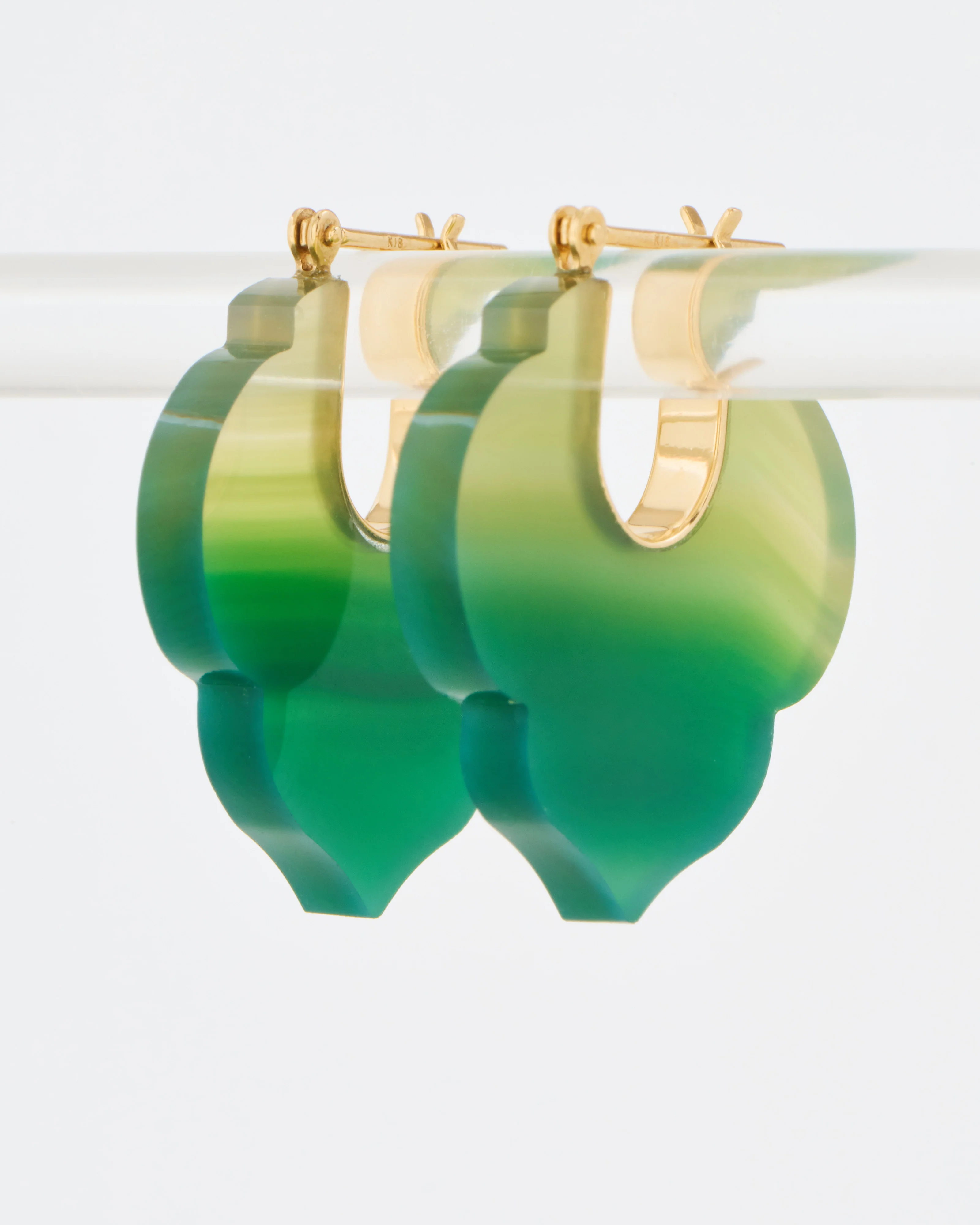 green agate moroccan crest earrings - Image 5