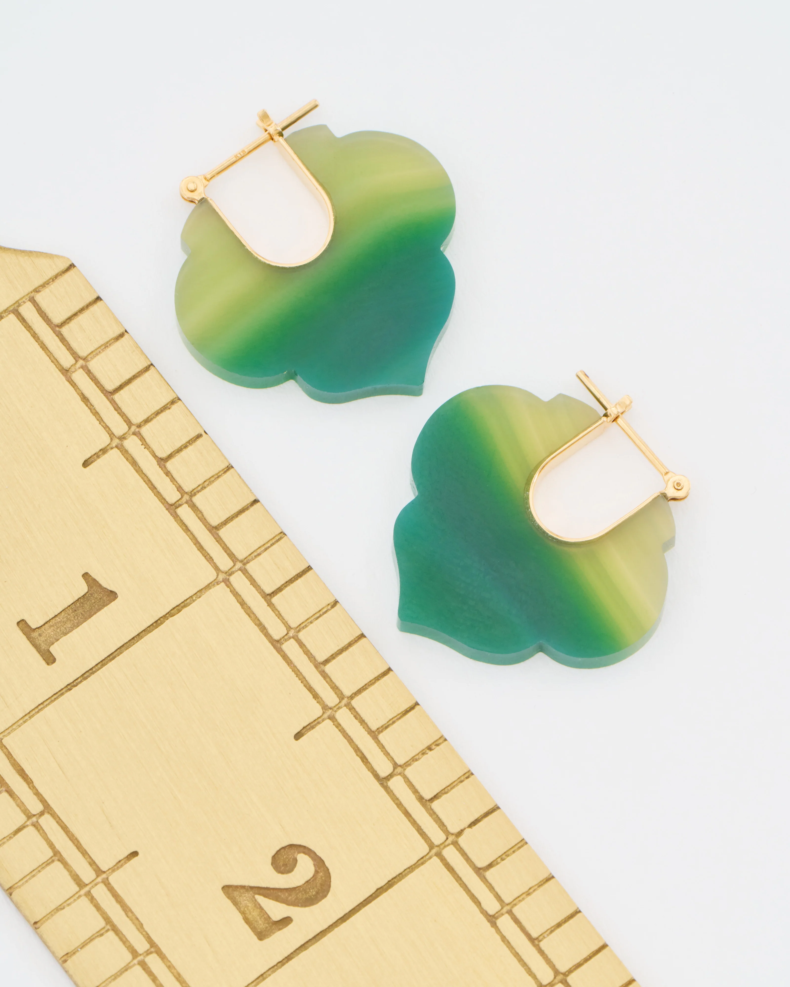 green agate moroccan crest earrings - Image 8