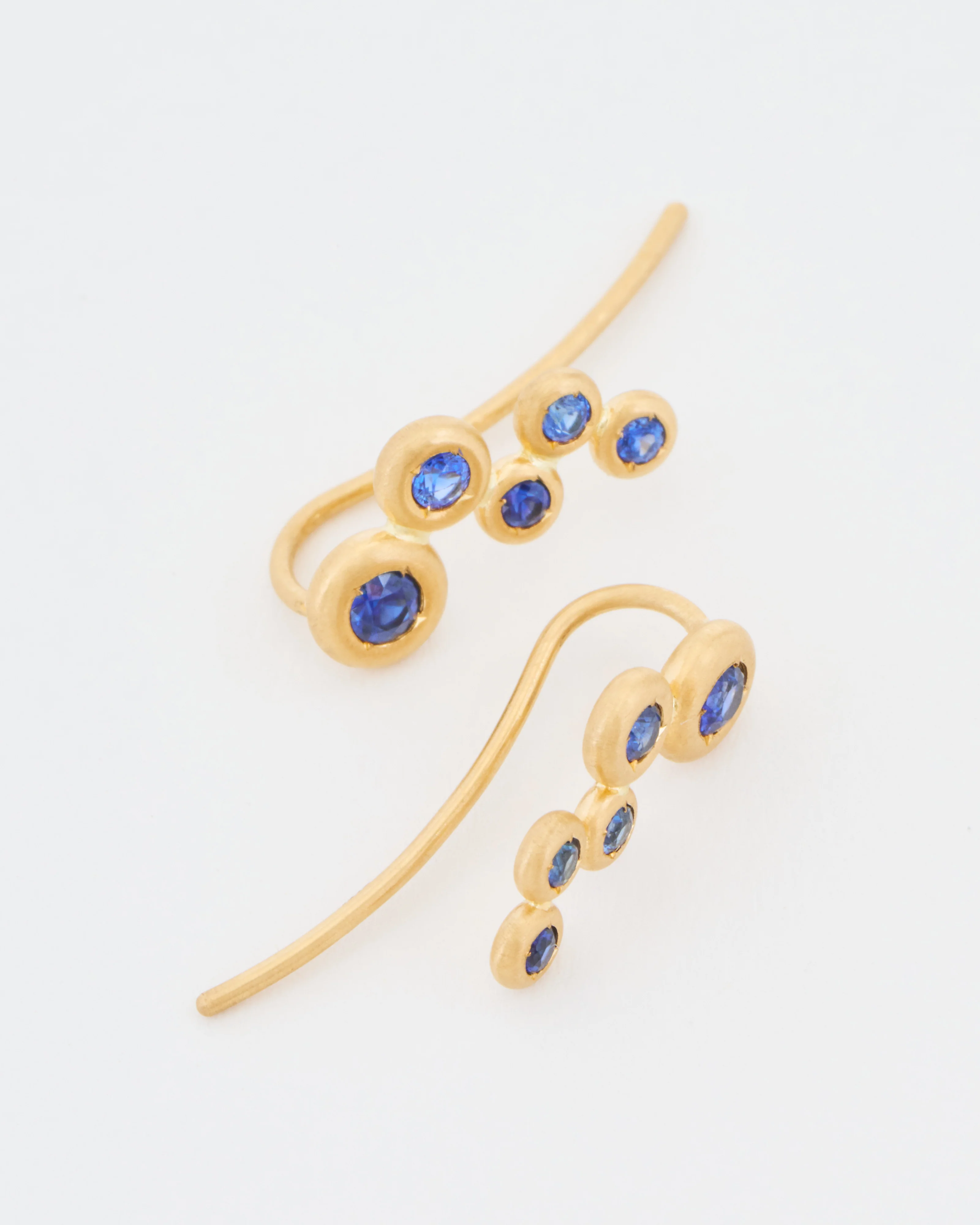 small puff gradation sapphire earrings - Image 7