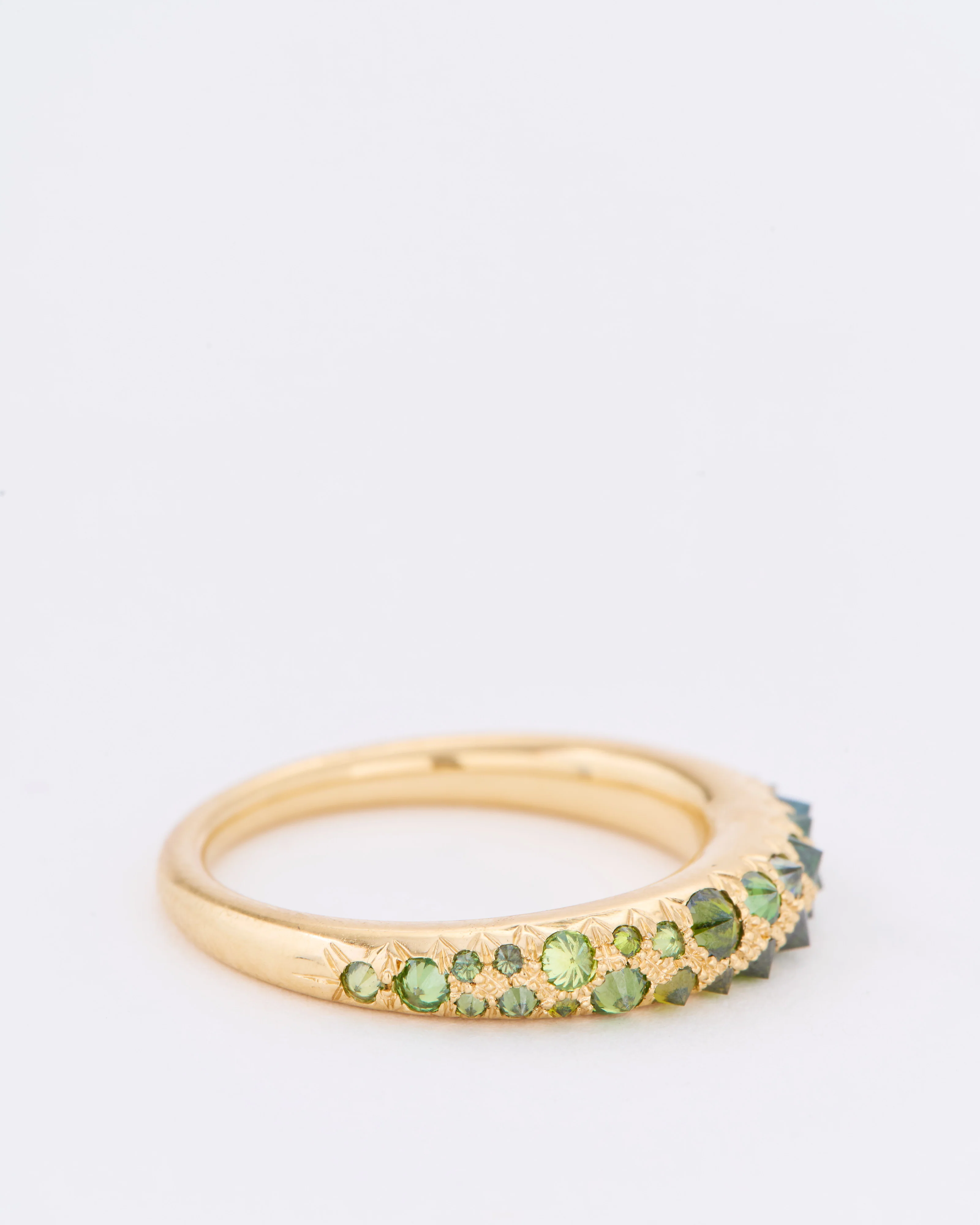 barbed green/blue diamond medium duomo ring - Image 2
