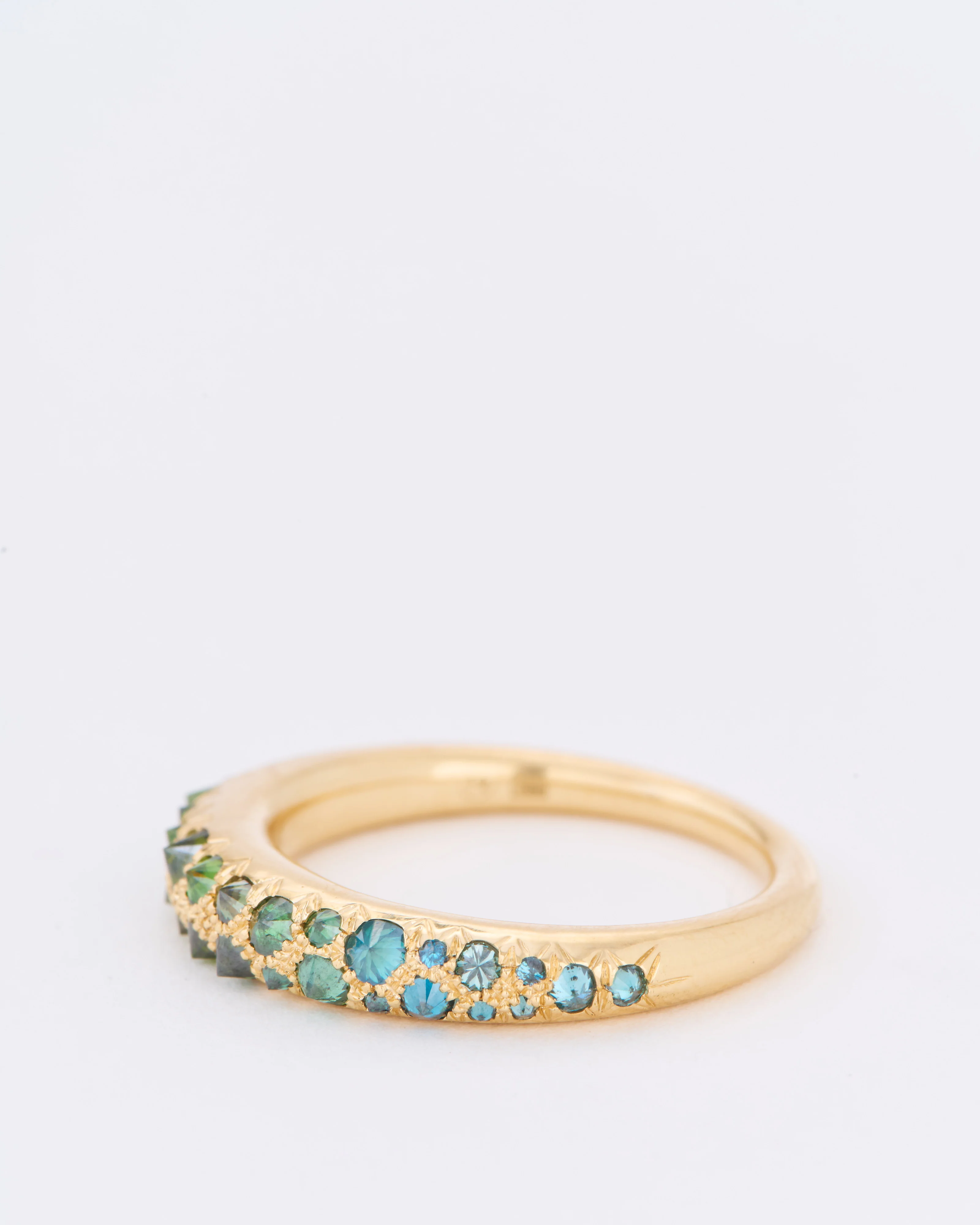barbed green/blue diamond medium duomo ring - Image 3