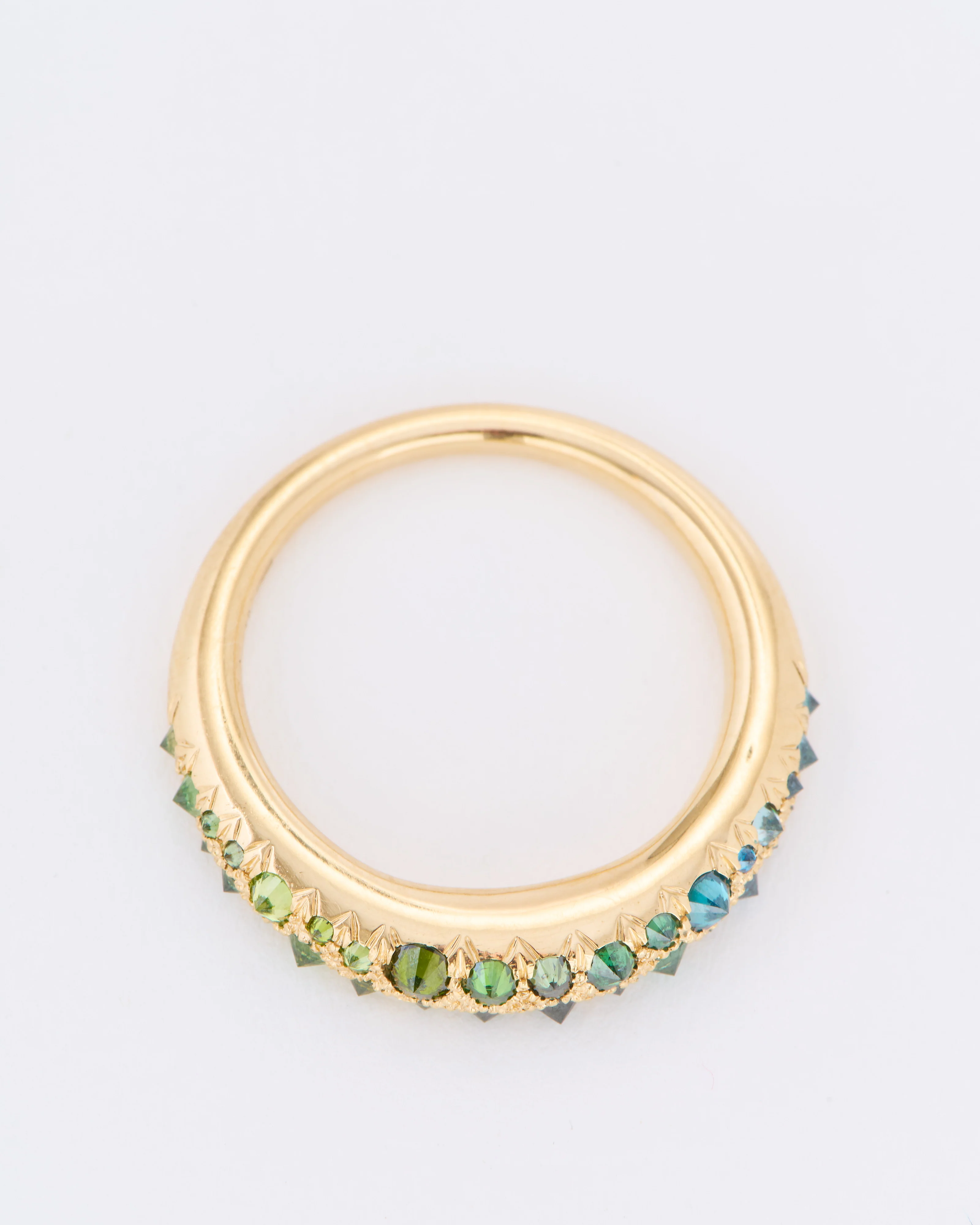 barbed green/blue diamond medium duomo ring - Image 4