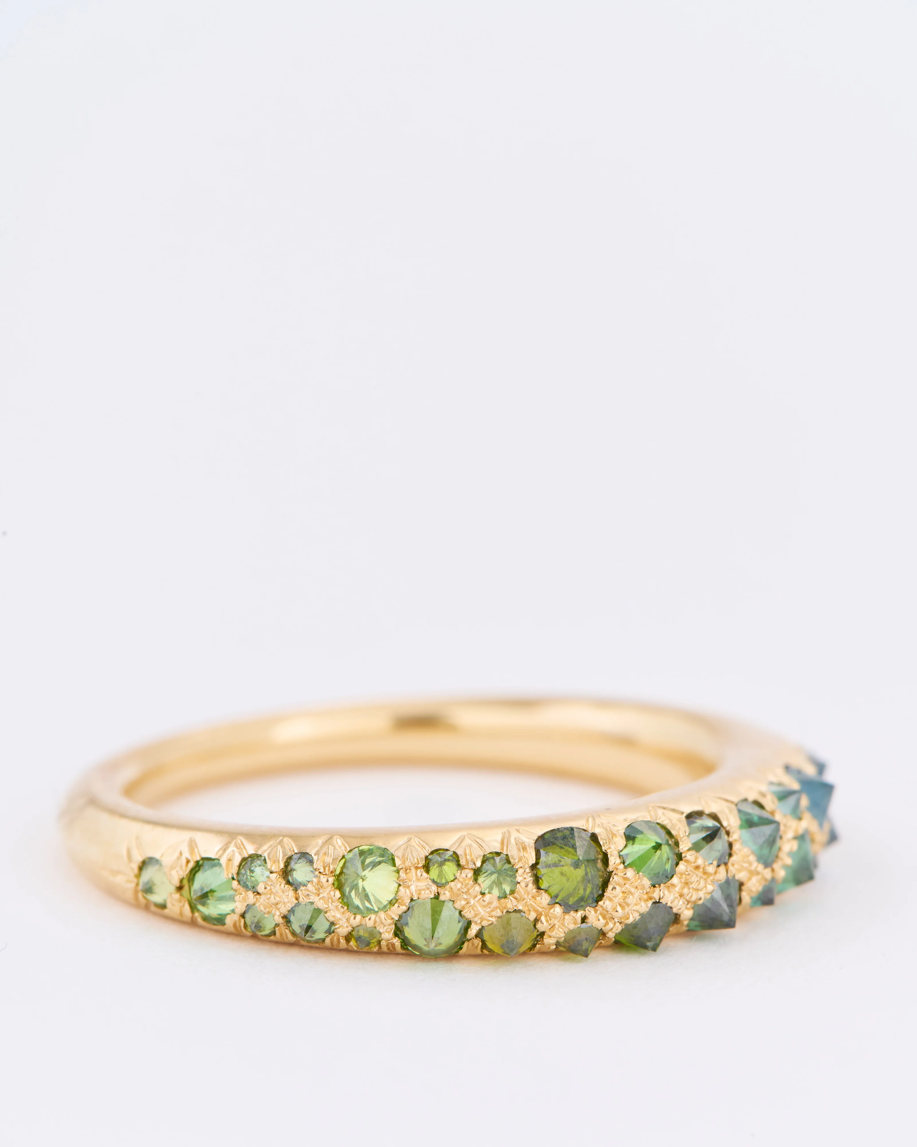 barbed green/blue diamond medium duomo ring - Image 5