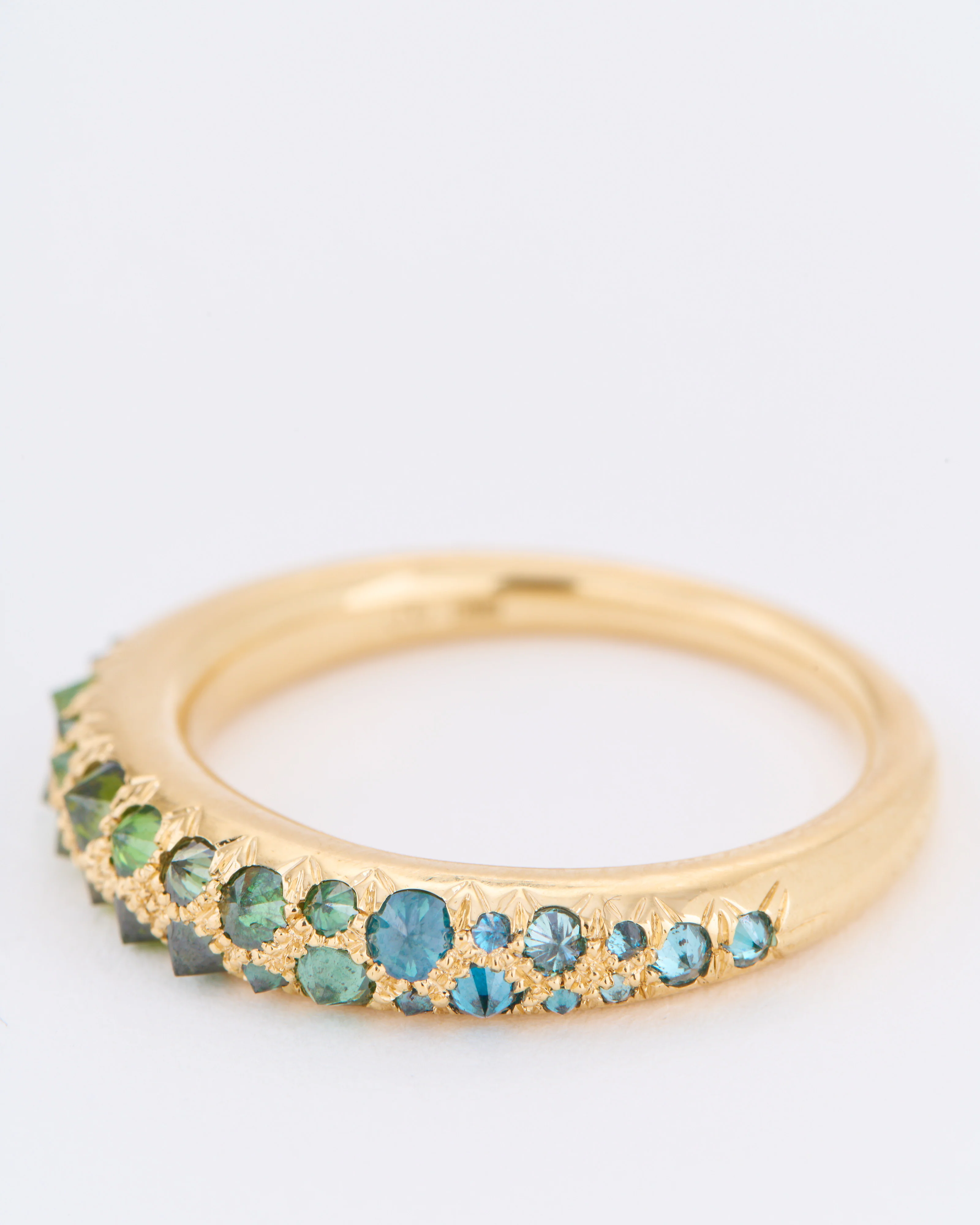barbed green/blue diamond medium duomo ring - Image 6