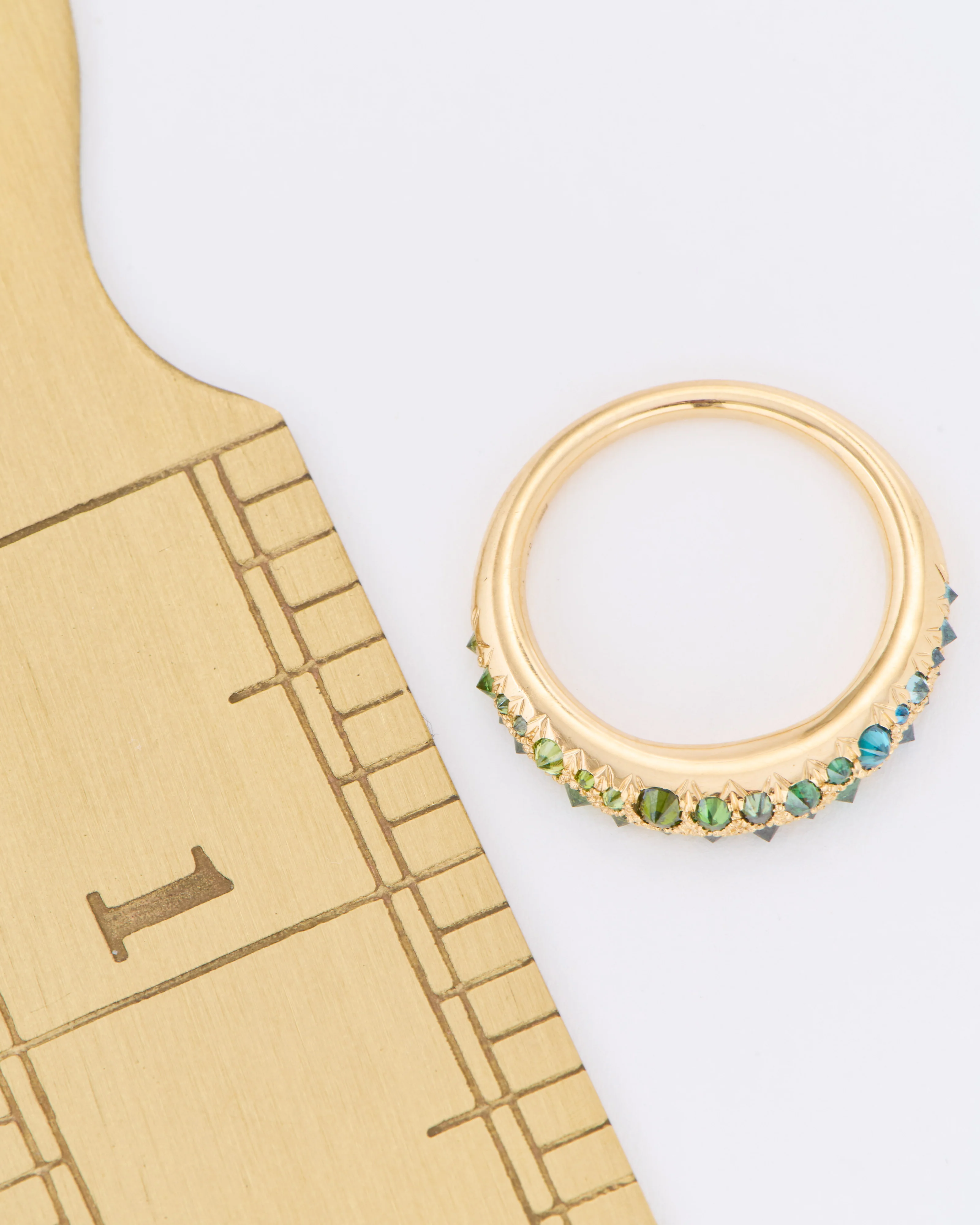 barbed green/blue diamond medium duomo ring - Image 7