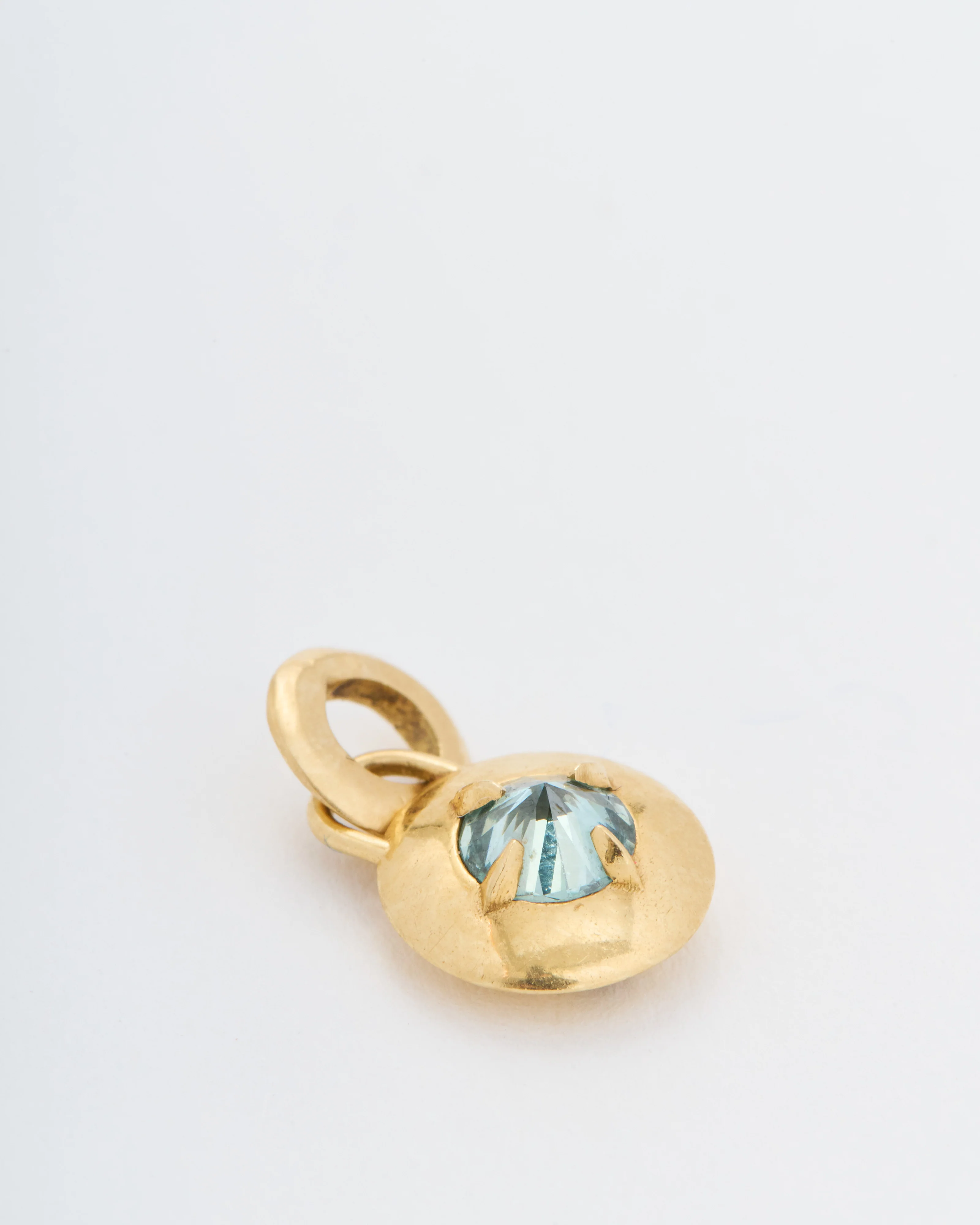 light aqua barbed diamond compass pendant