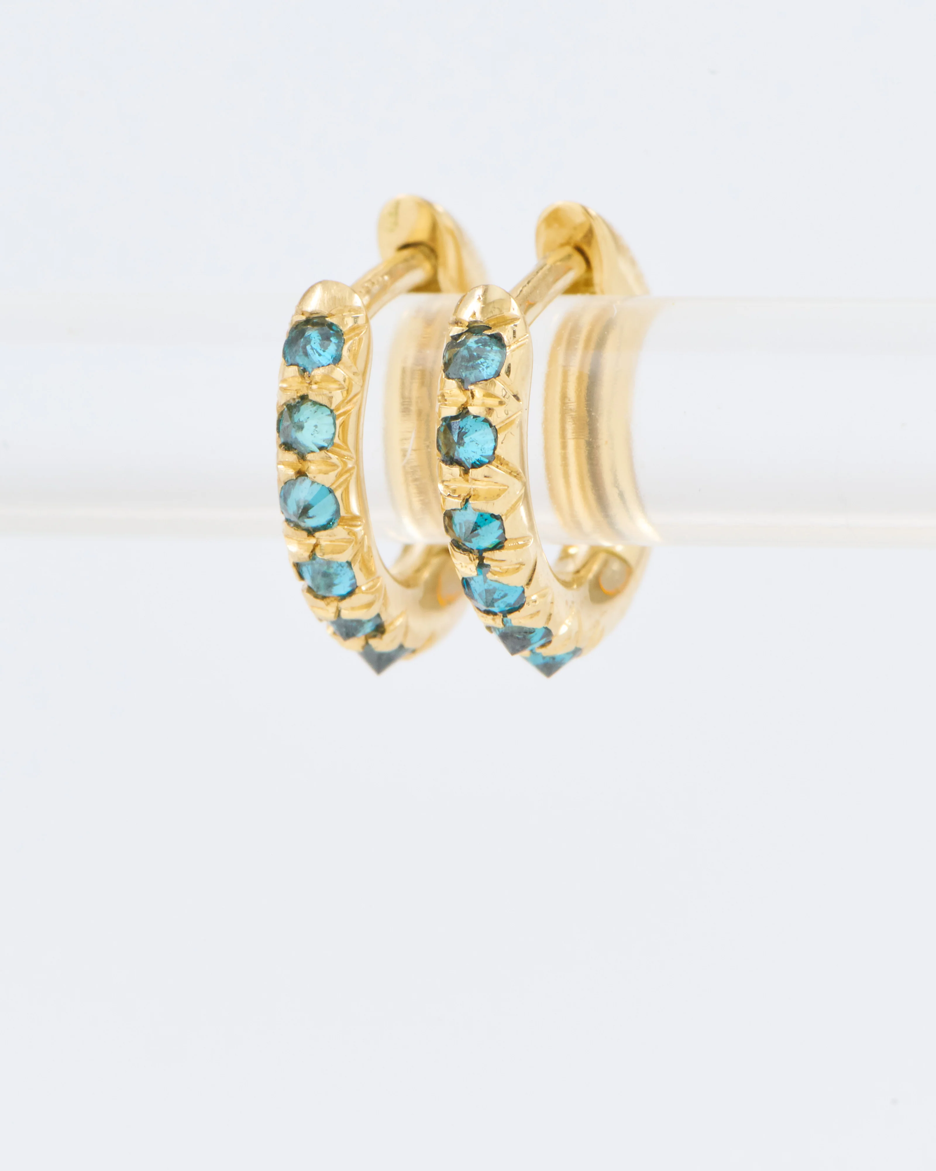 mini barbed diamond huggie hoops - Image 2