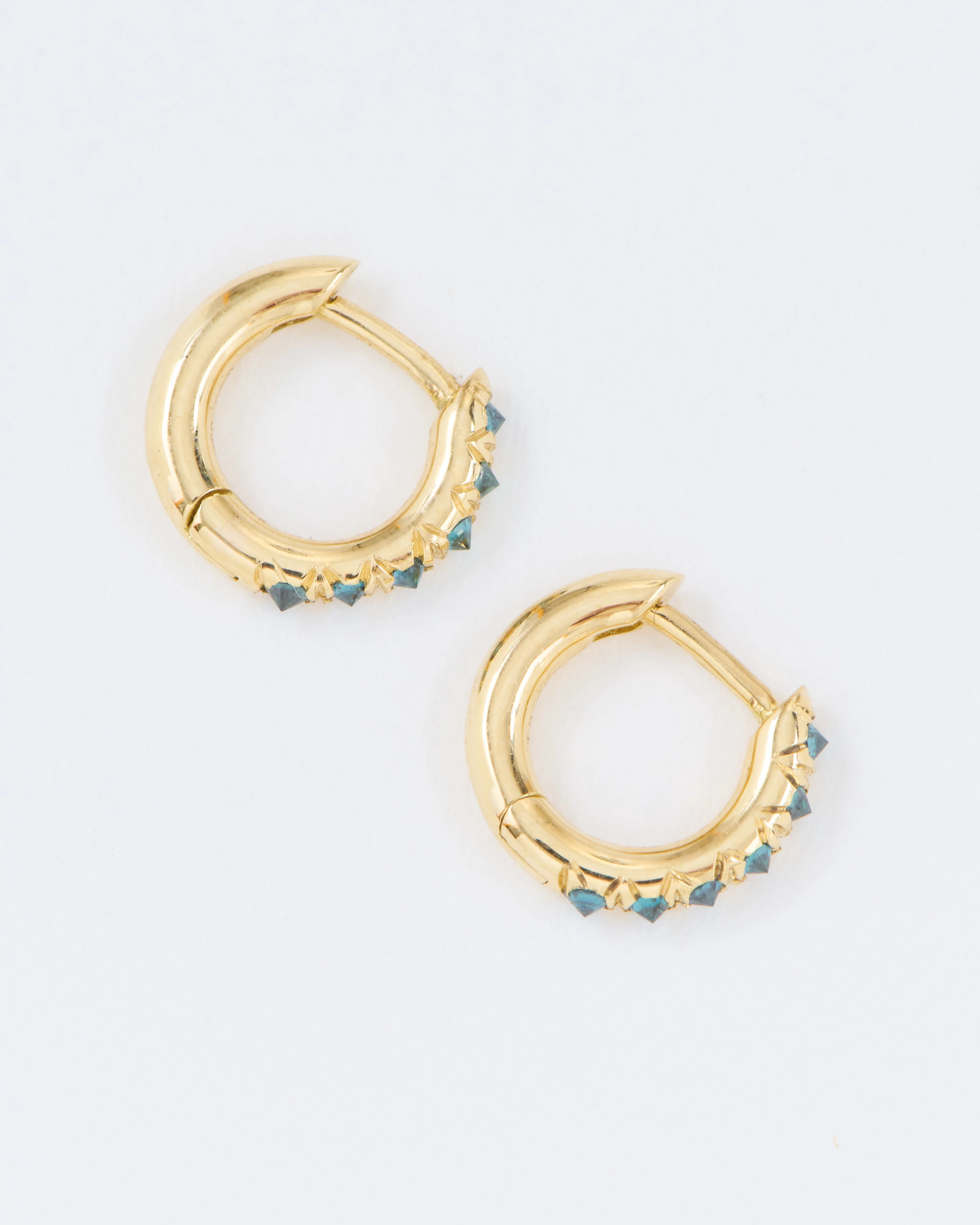 mini barbed diamond huggie hoops - Image 4