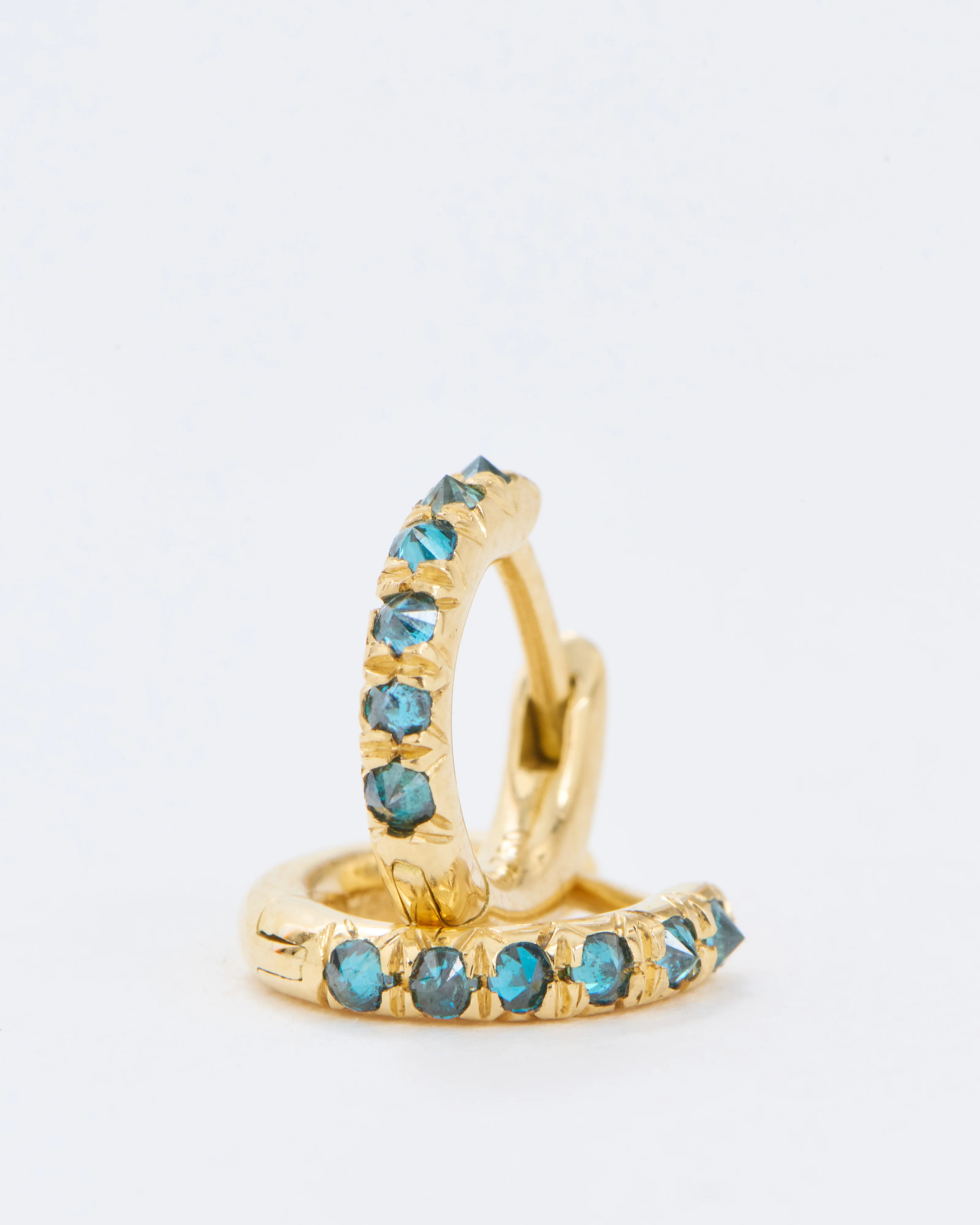 mini barbed diamond huggie hoops - Image 5